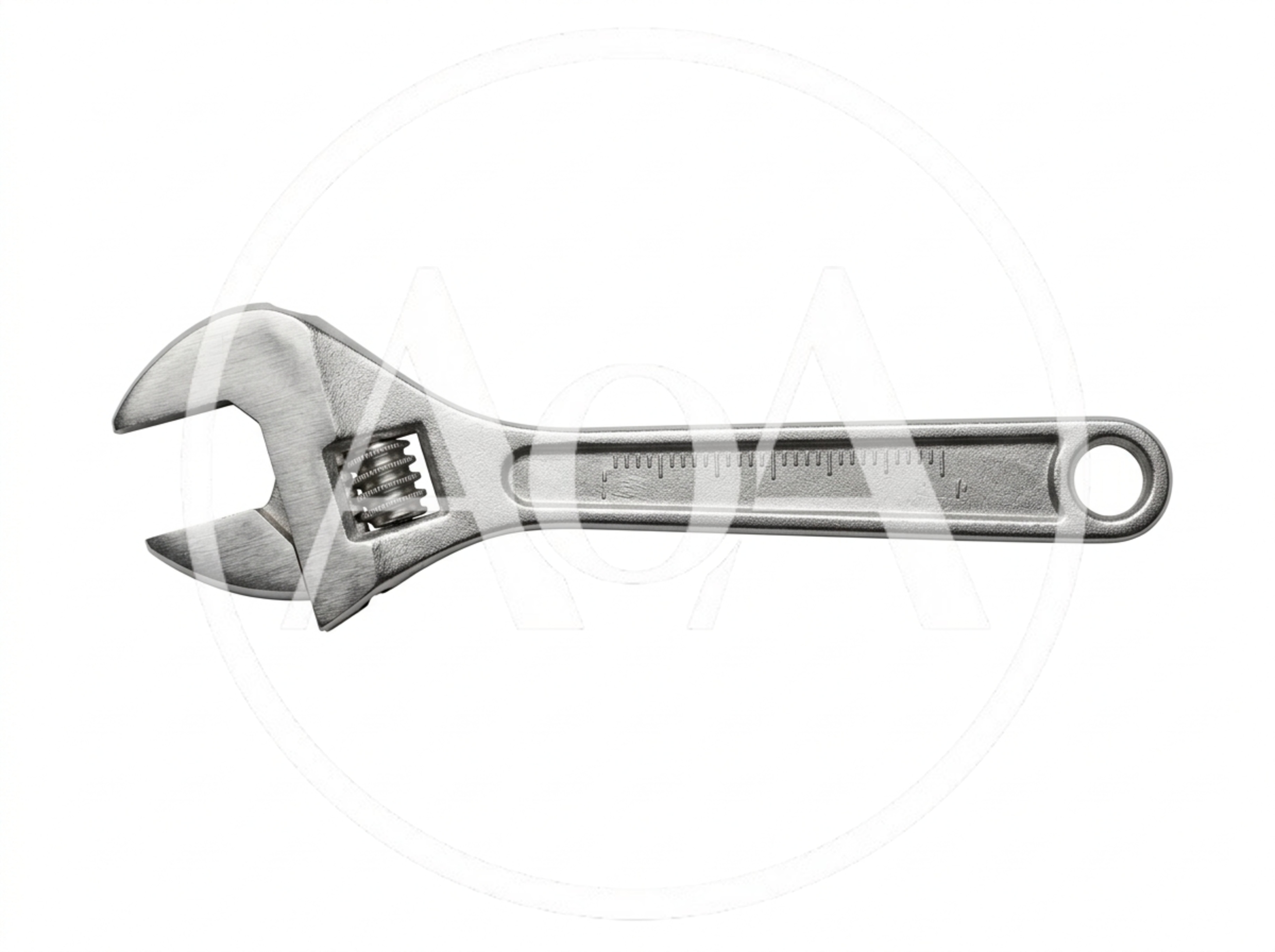 Adjustable Metal Wrench Isolated On White Background