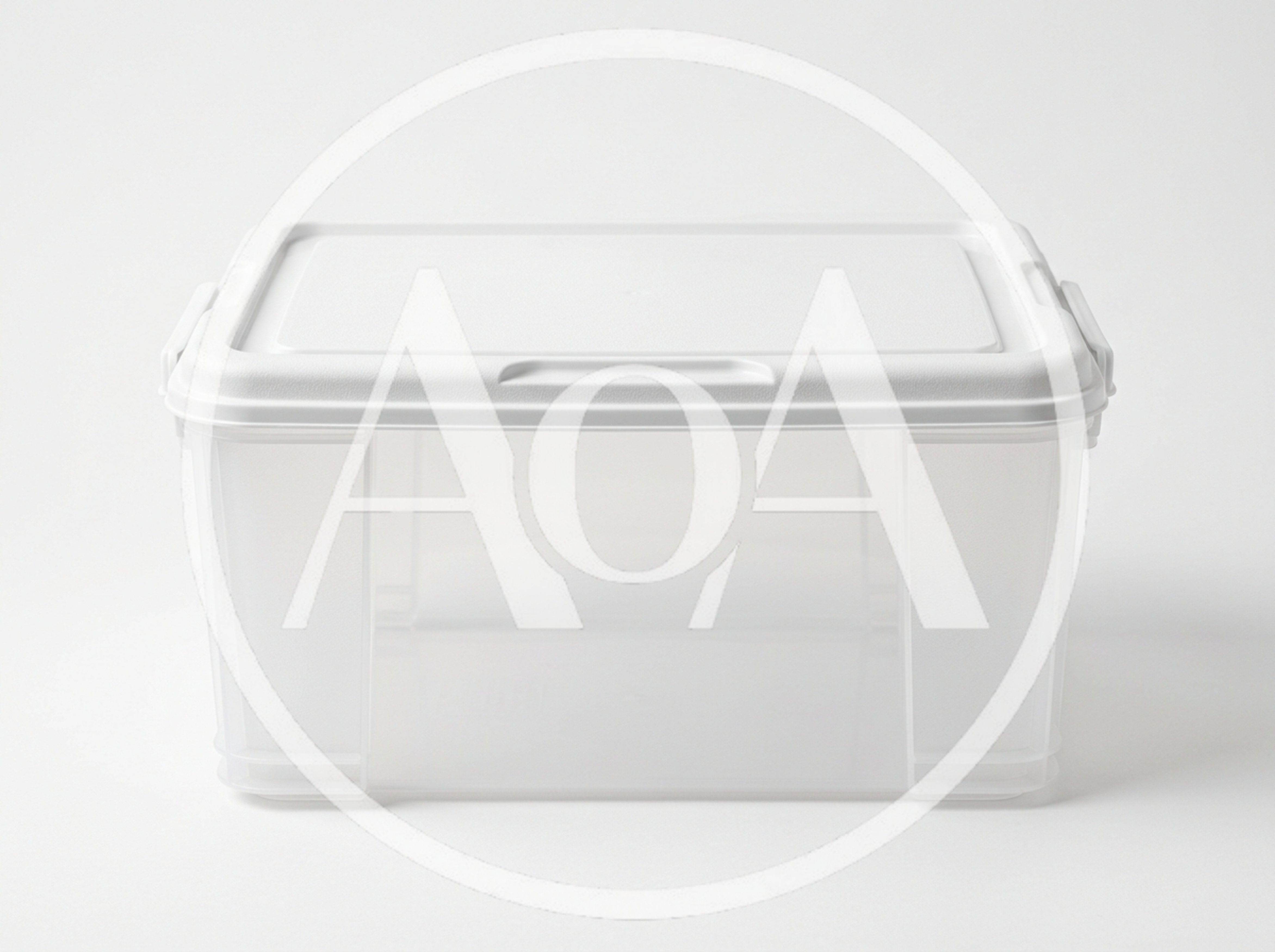 Clear Plastic Storage Bin With White Lid