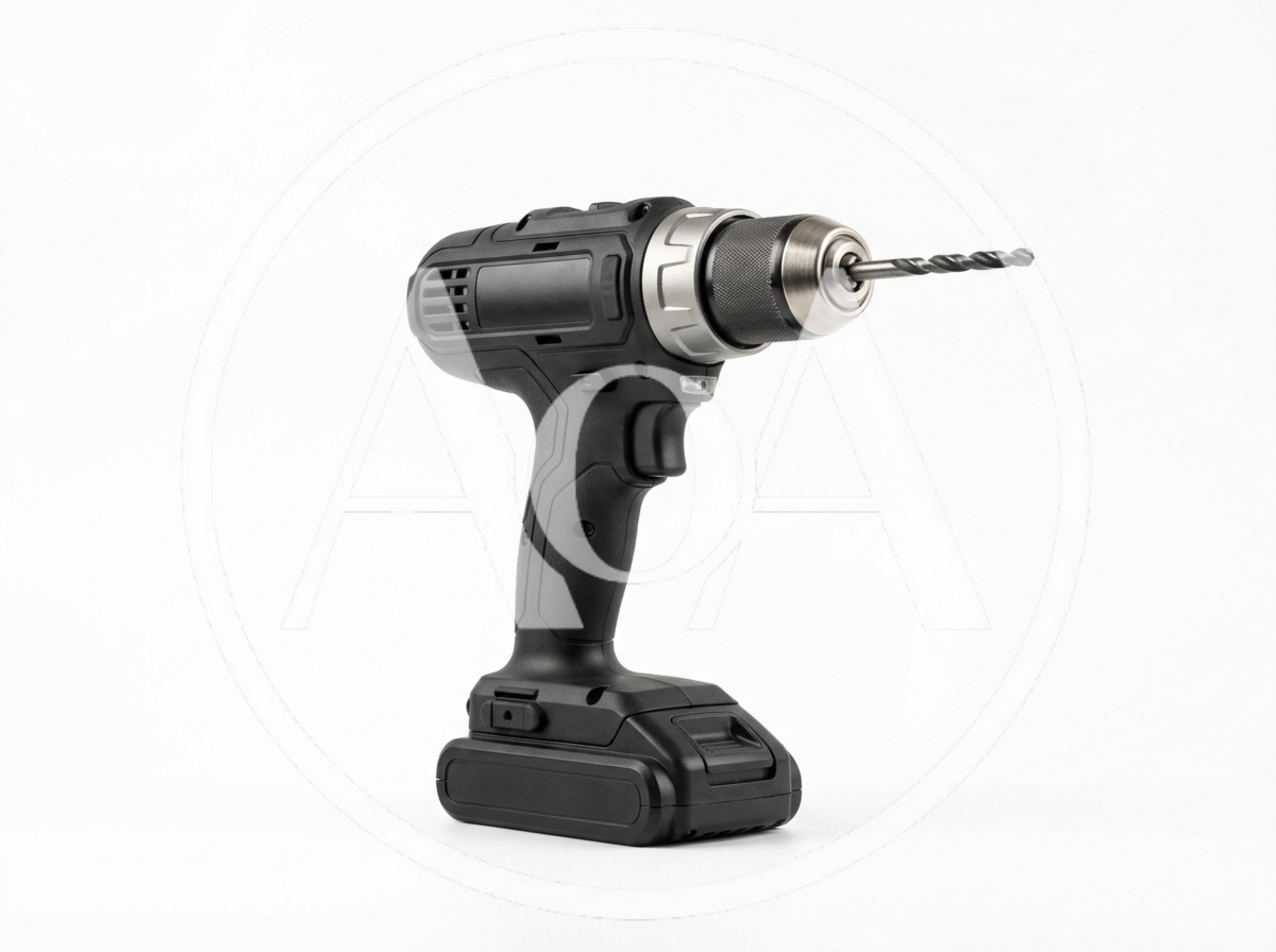 Cordless Power Drill With Drill Bit Isolated