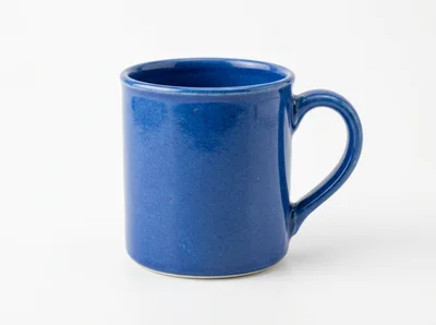 Blue Ceramic Coffee Mug Isolated On White Background