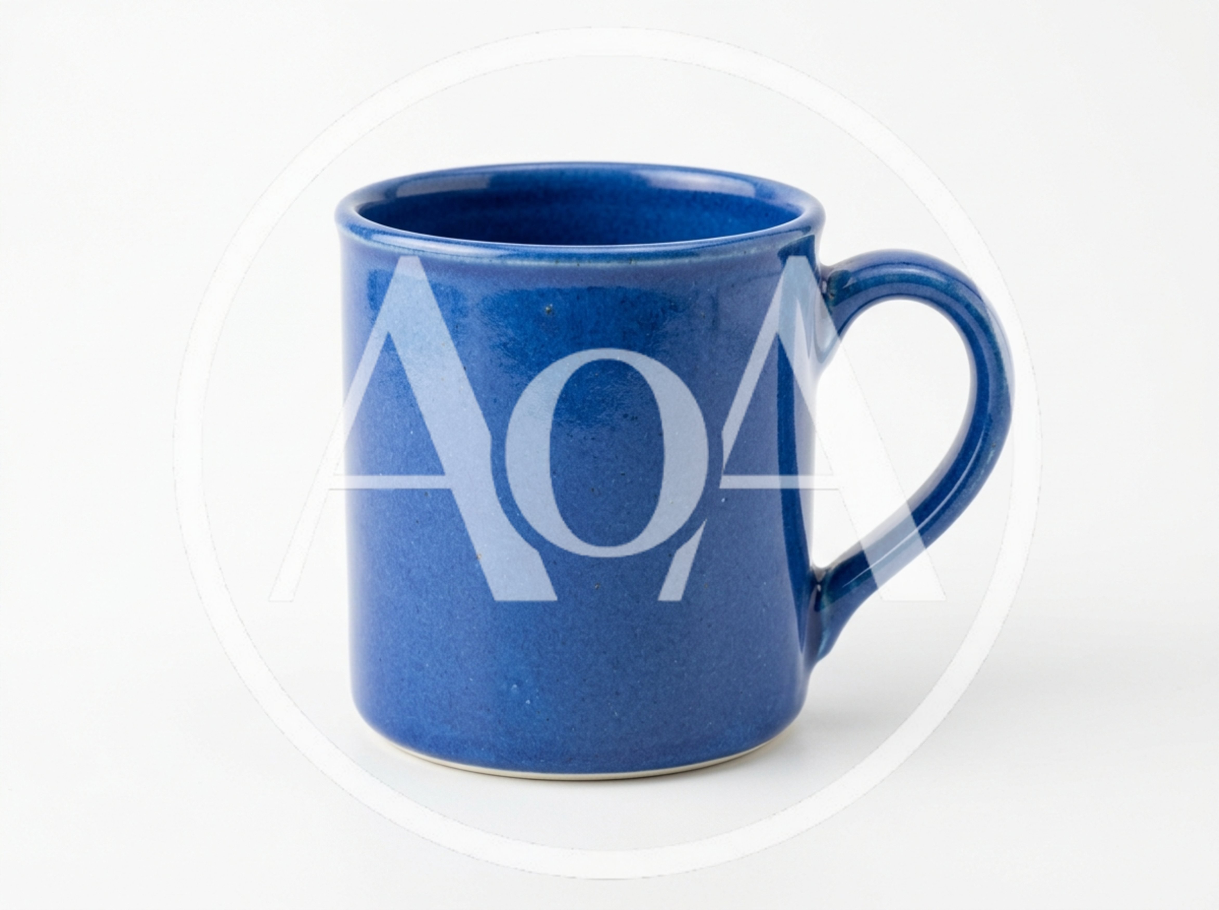 Blue Ceramic Coffee Mug Isolated On White Background