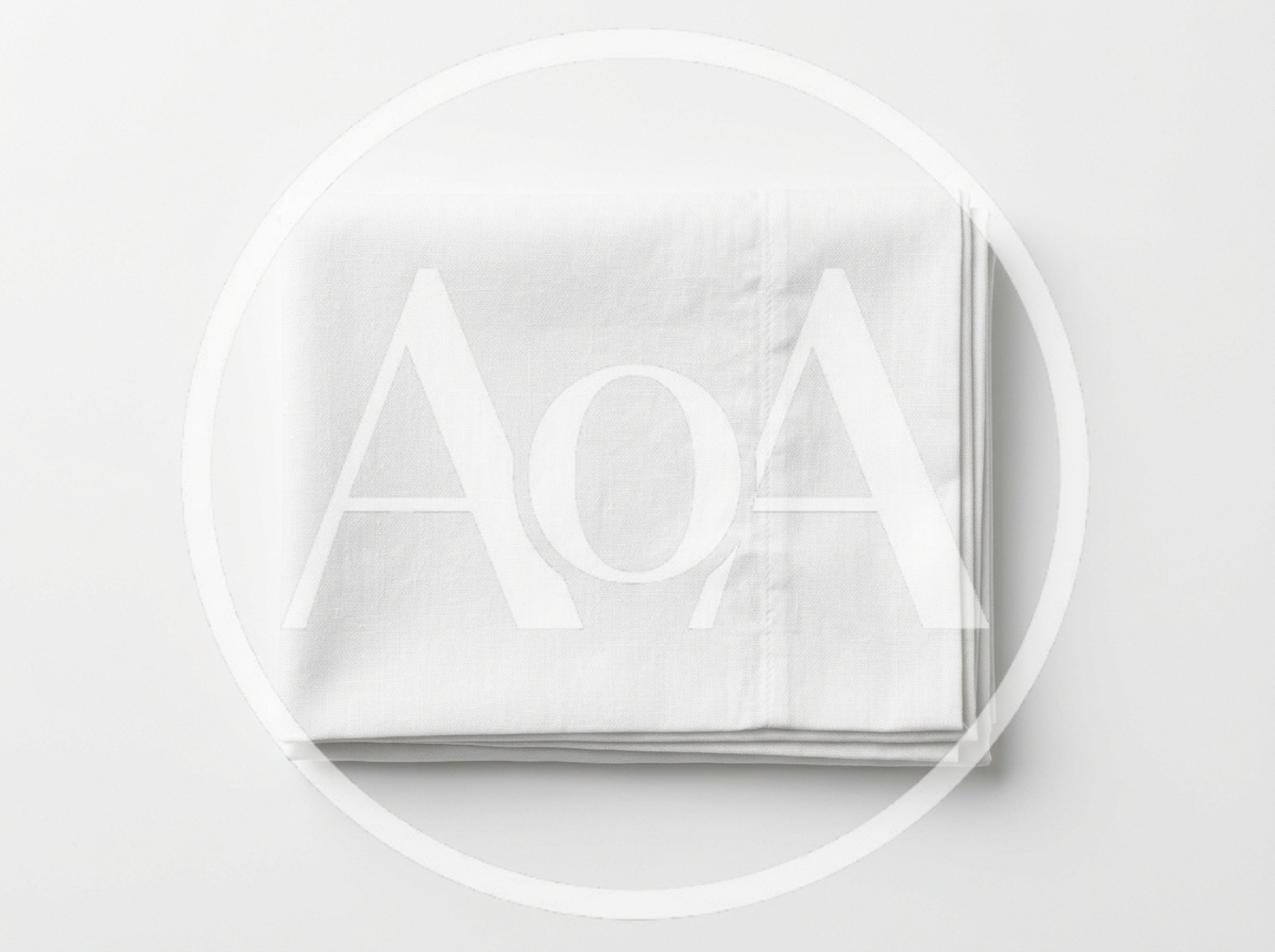 Folded White Linen Pillowcase On White Background