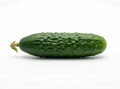 Single Fresh Green Cucumber Isolated On White Background