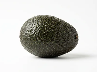 Single Ripe Hass Avocado Isolated On White Background