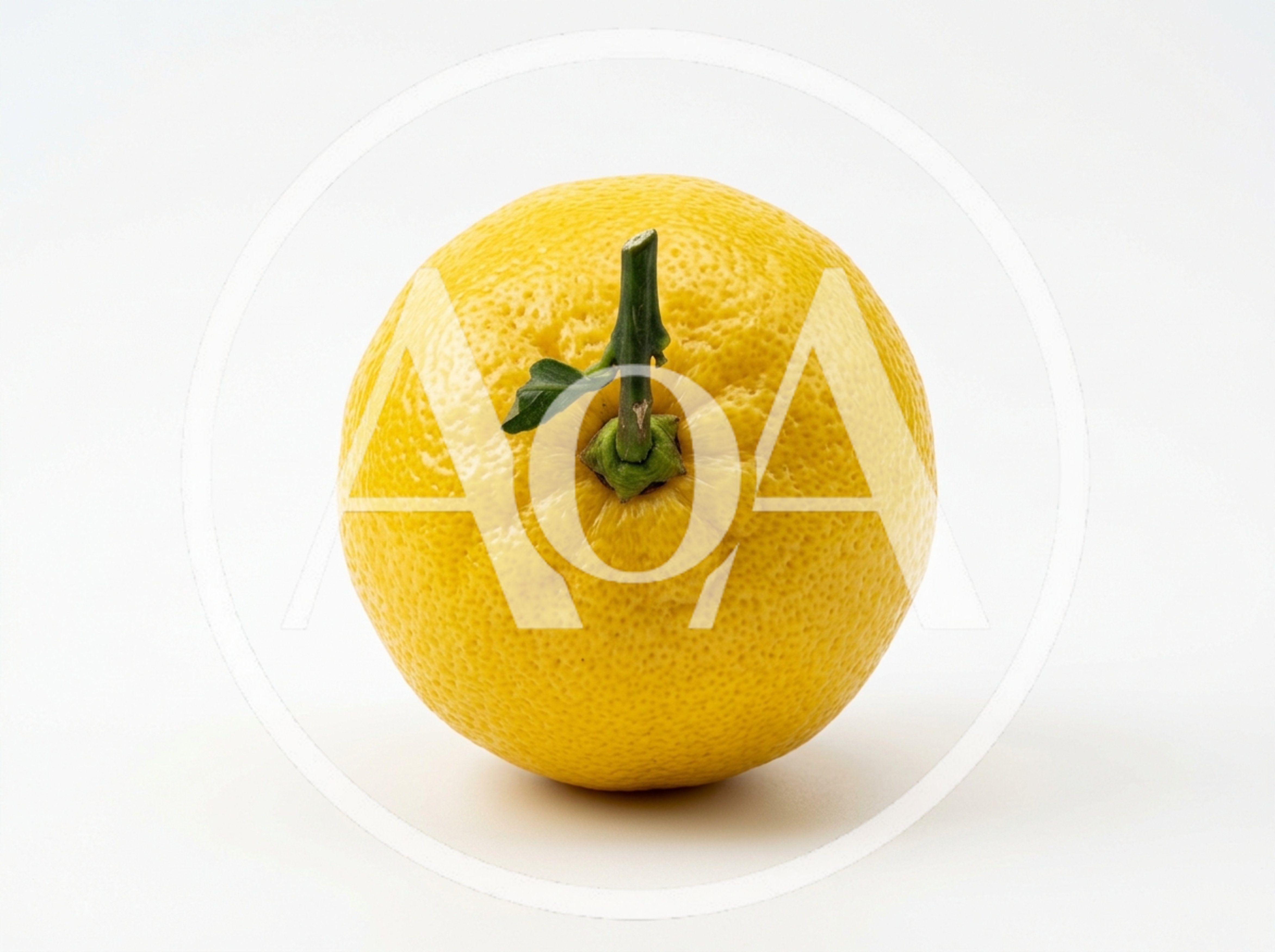 Single Fresh Yellow Yuzu Fruit on White Background