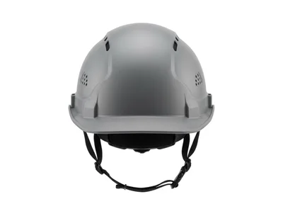 Grey Industrial Safety Helmet With Chin Strap