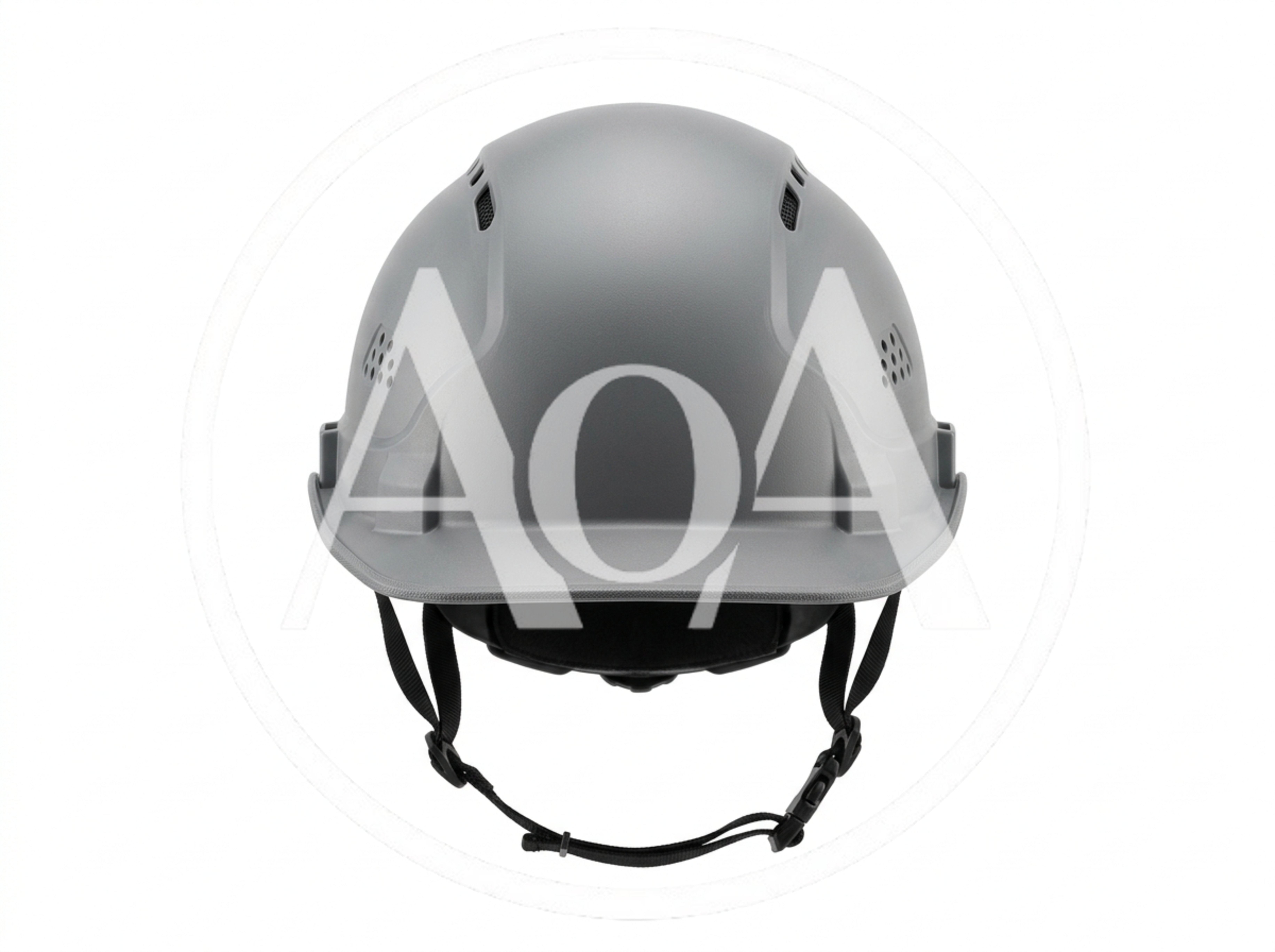 Grey Industrial Safety Helmet With Chin Strap