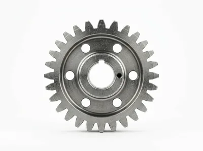Steel Spur Gear Isolated On White Background