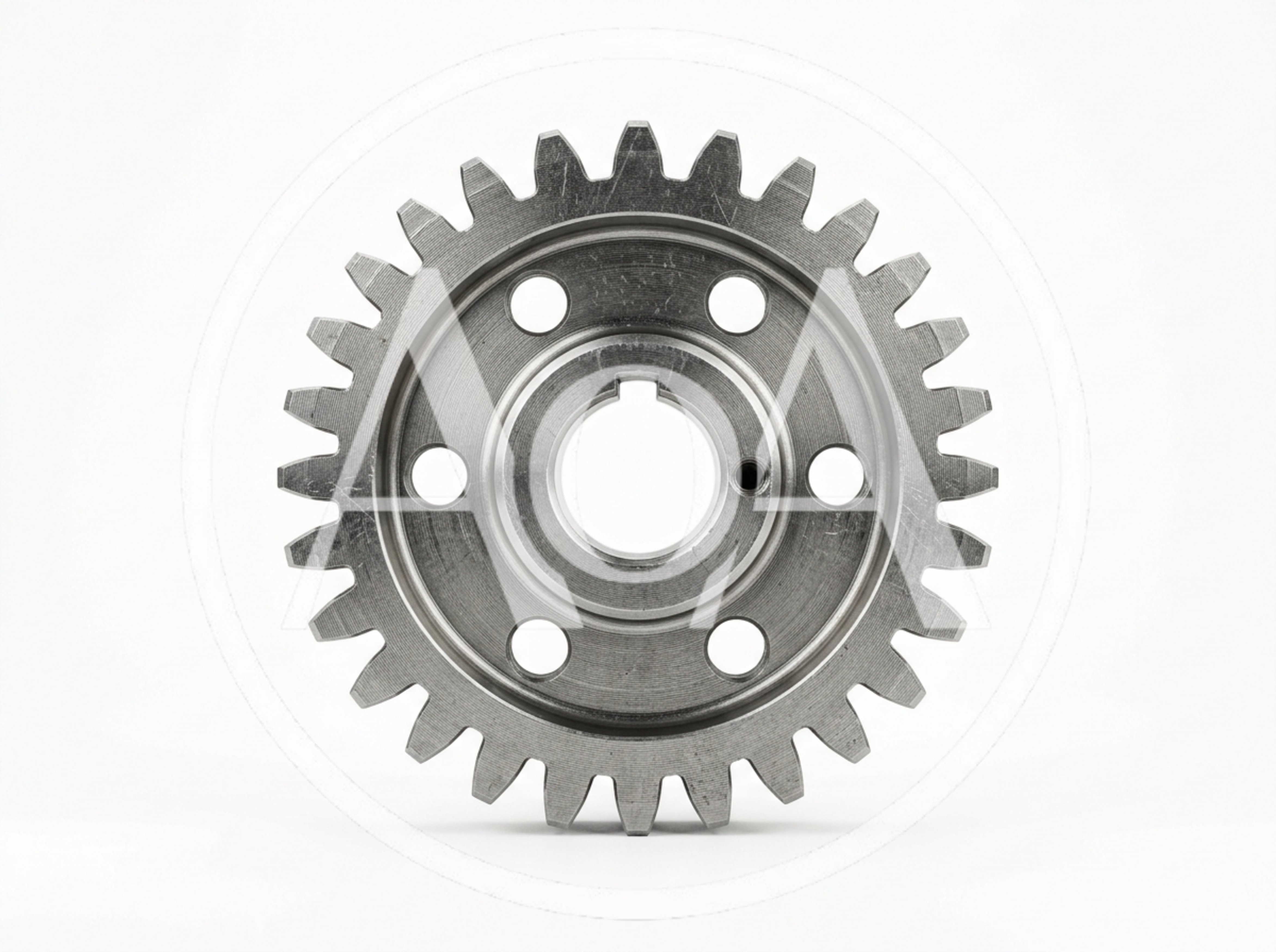 Steel Spur Gear Isolated On White Background