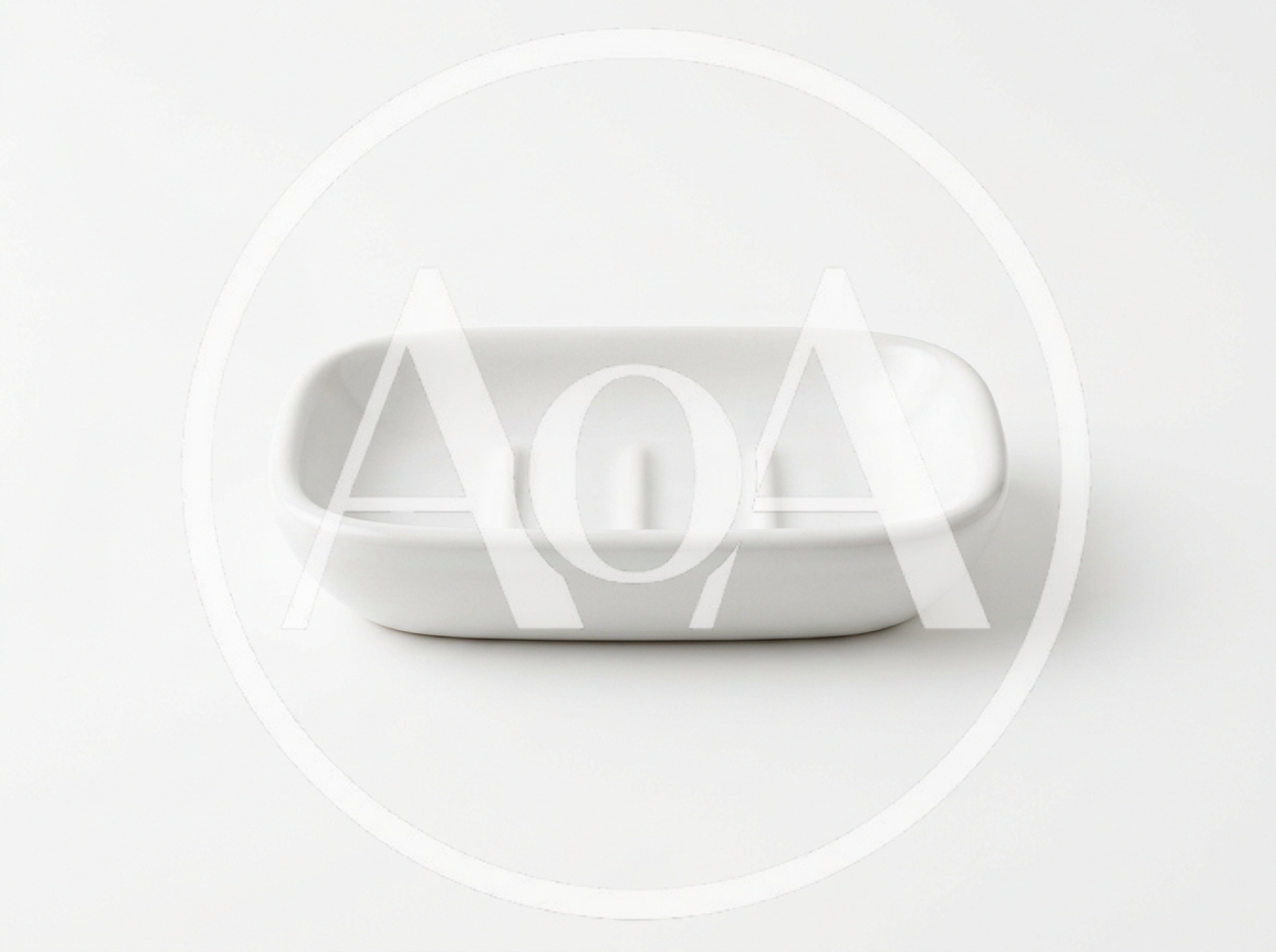 White Ceramic Soap Dish On White Background