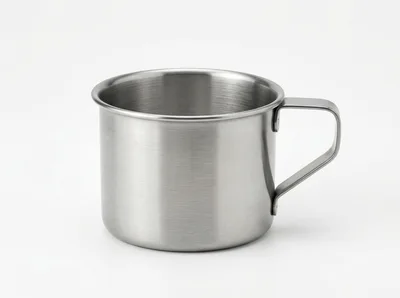 Stainless Steel Camping Mug Isolated On White Background