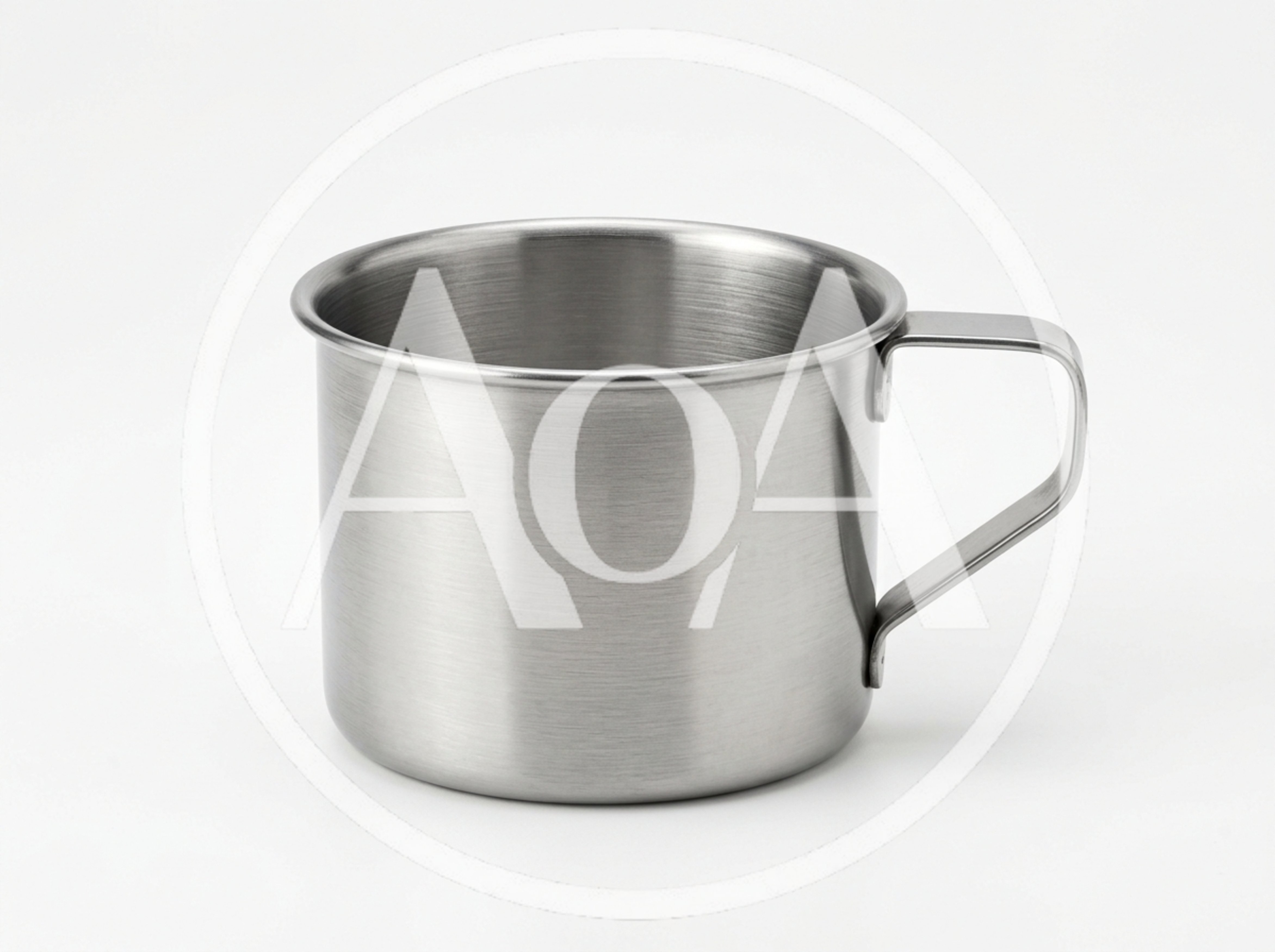 Stainless Steel Camping Mug Isolated On White Background