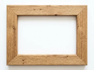 Empty Wooden Picture Frame On White Background