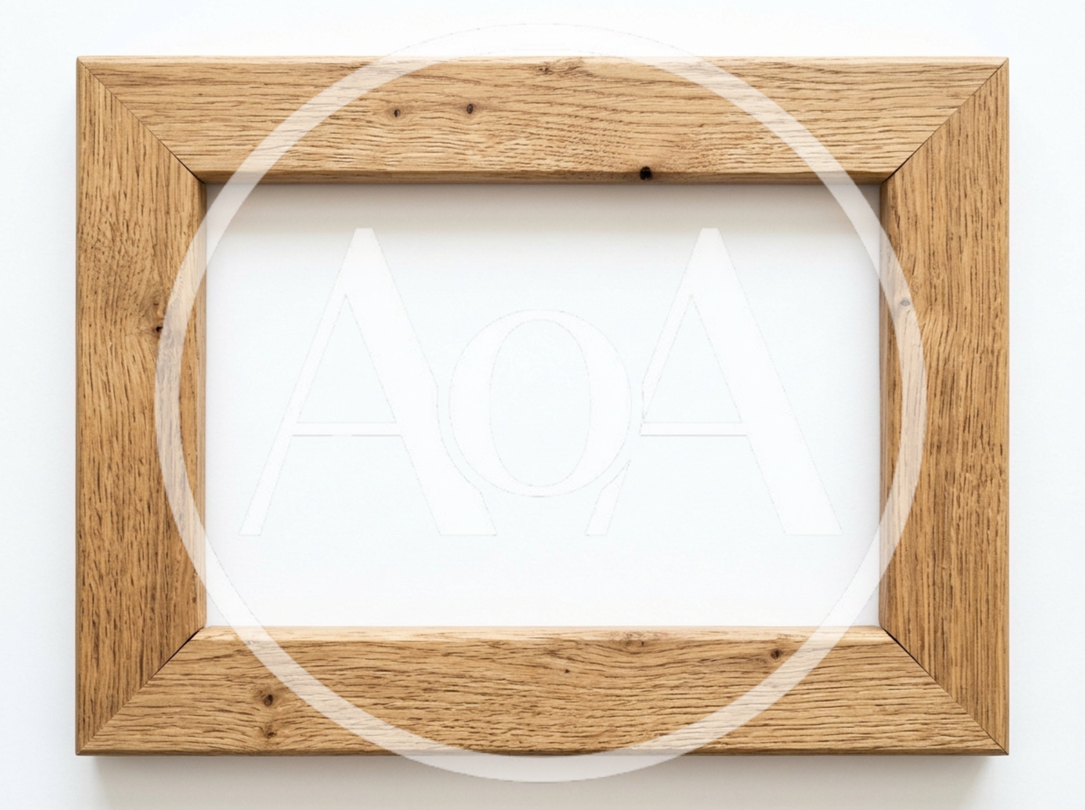 Empty Wooden Picture Frame On White Background