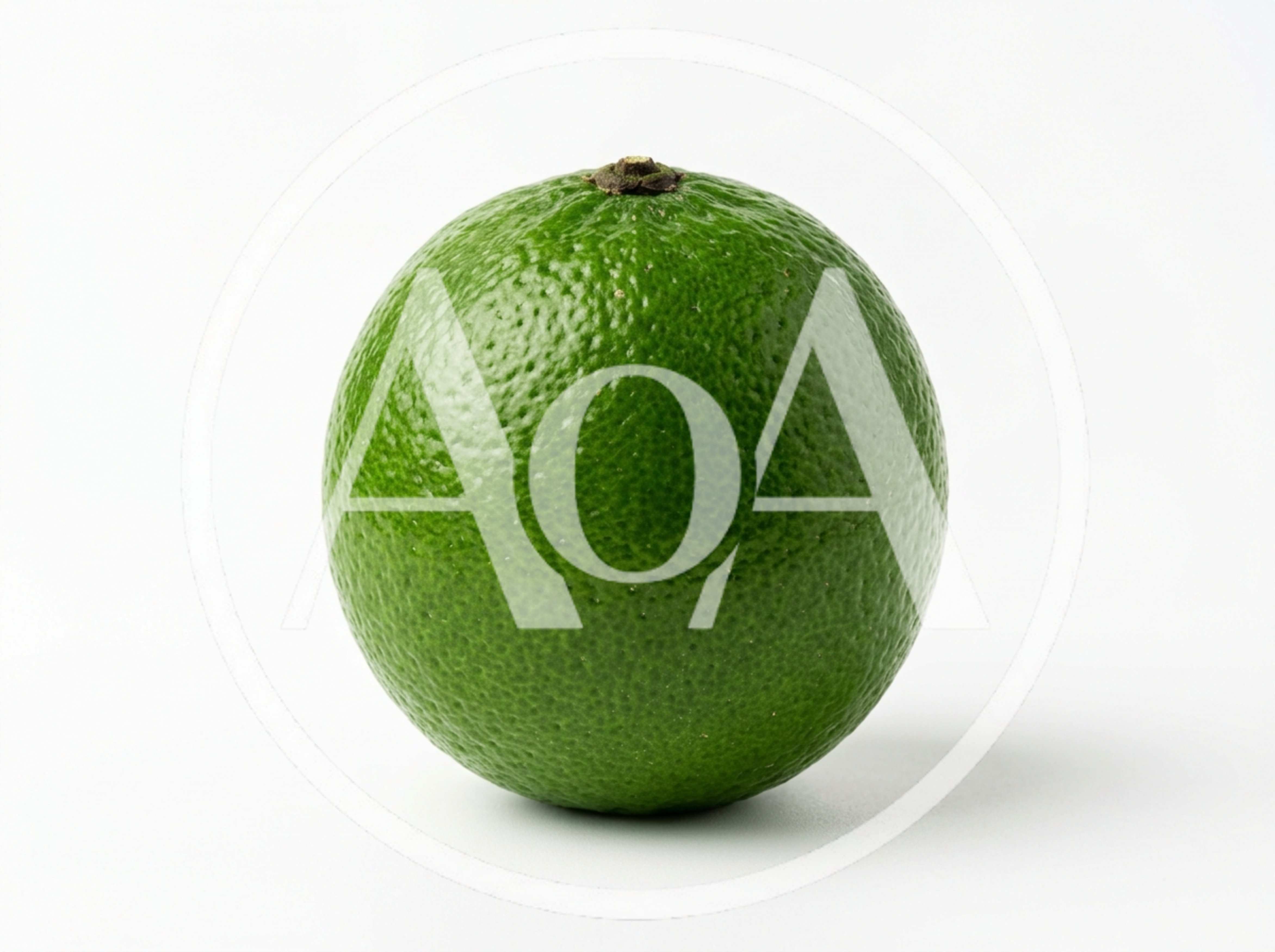 Single Fresh Green Lime Isolated On White Background