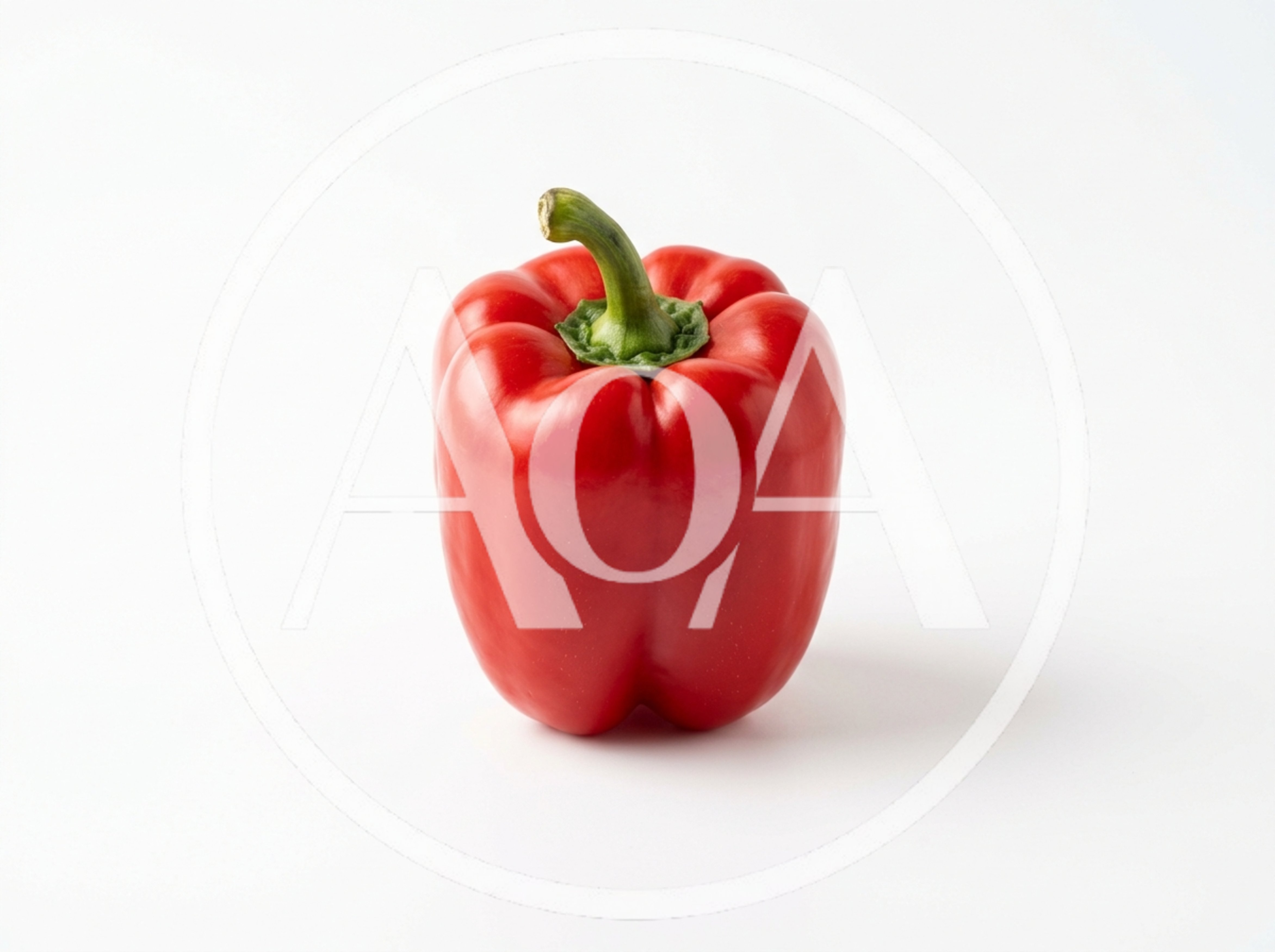 Single Fresh Red Bell Pepper On White Background