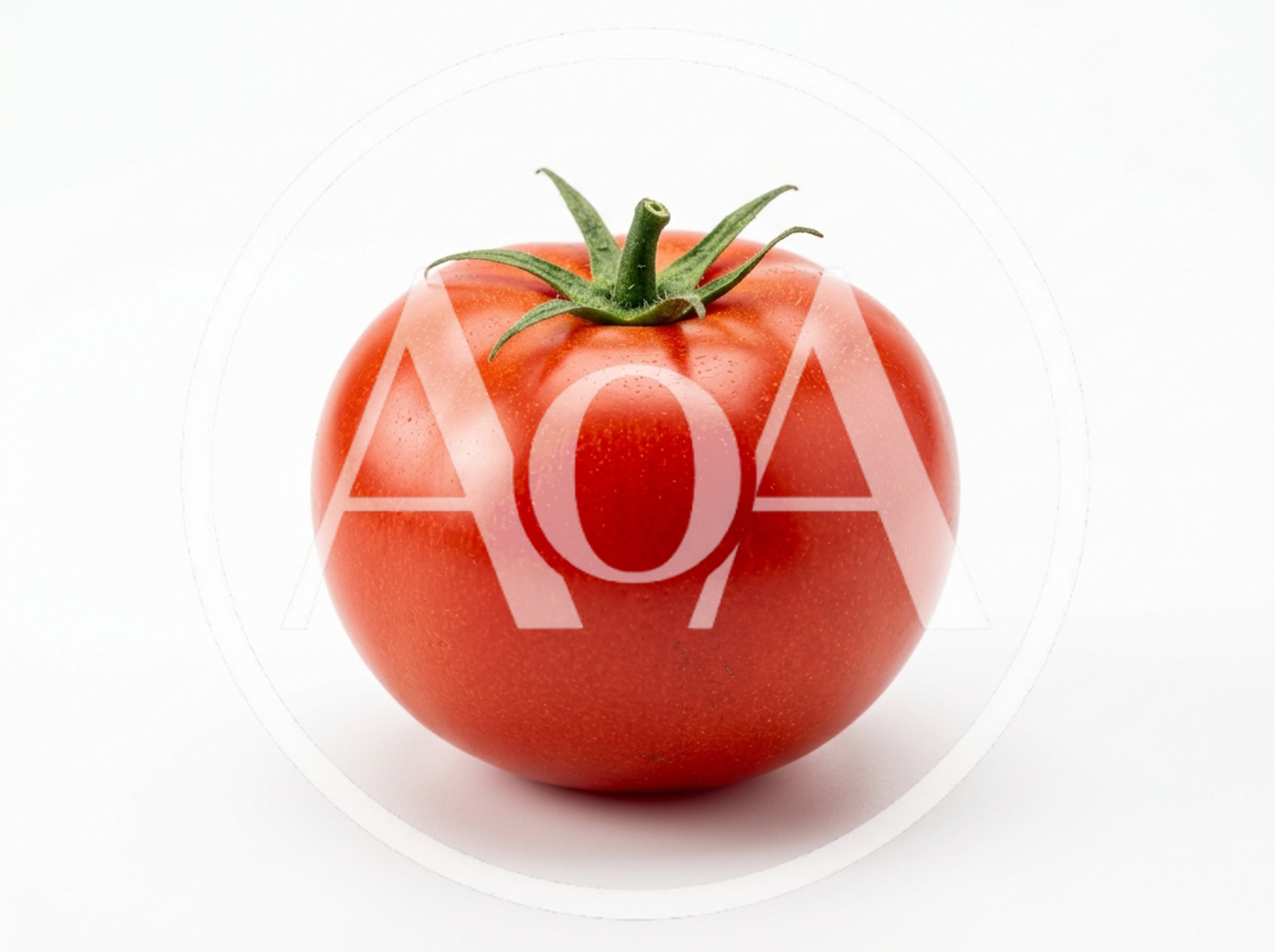 Single Fresh Red Tomato on White Background