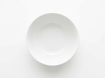 Top View Of A White Ceramic Bowl