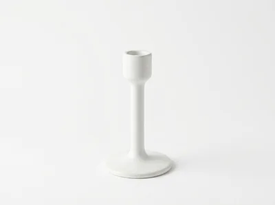 Minimalist White Ceramic Candlestick Holder
