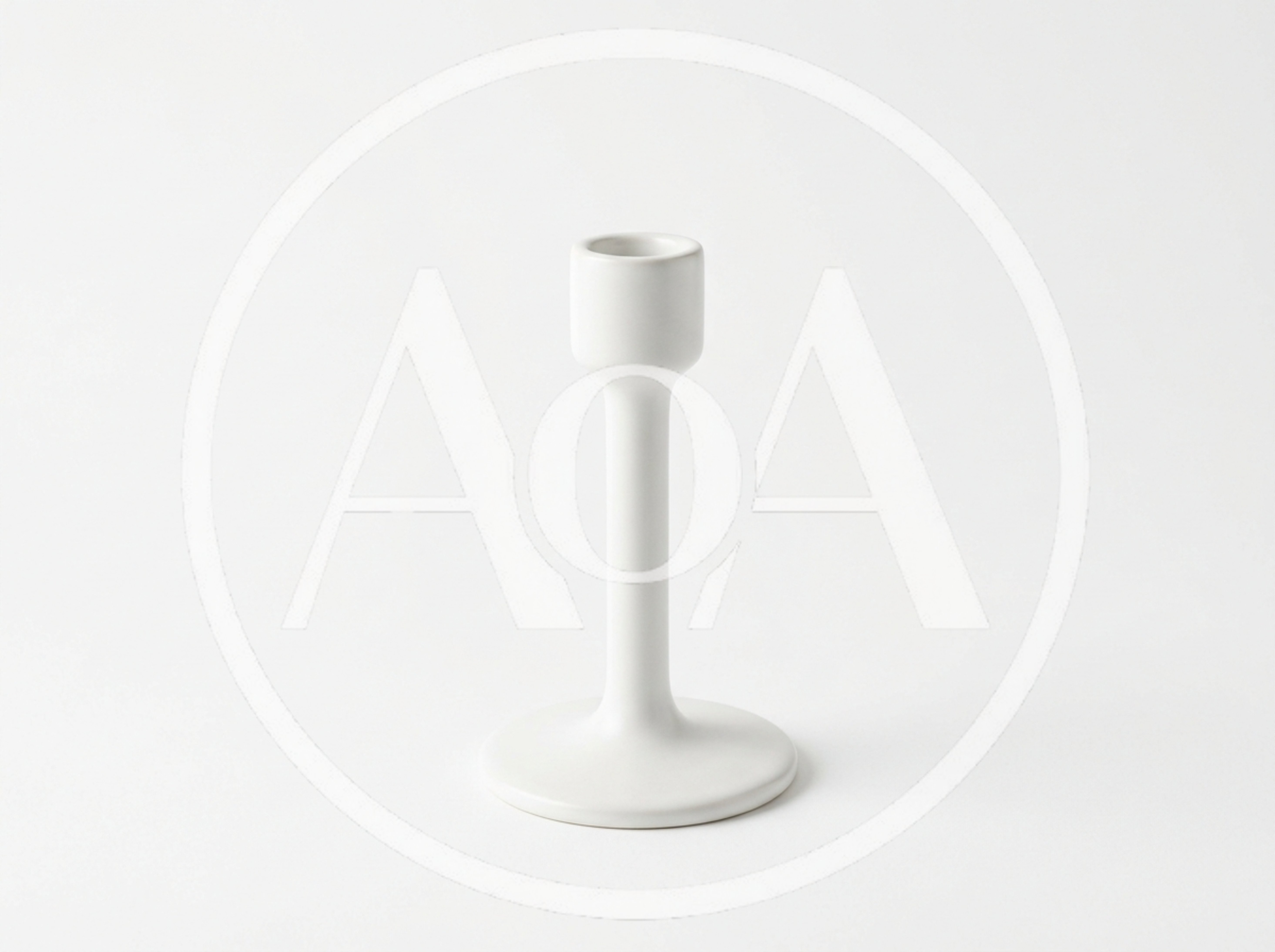 Minimalist White Ceramic Candlestick Holder