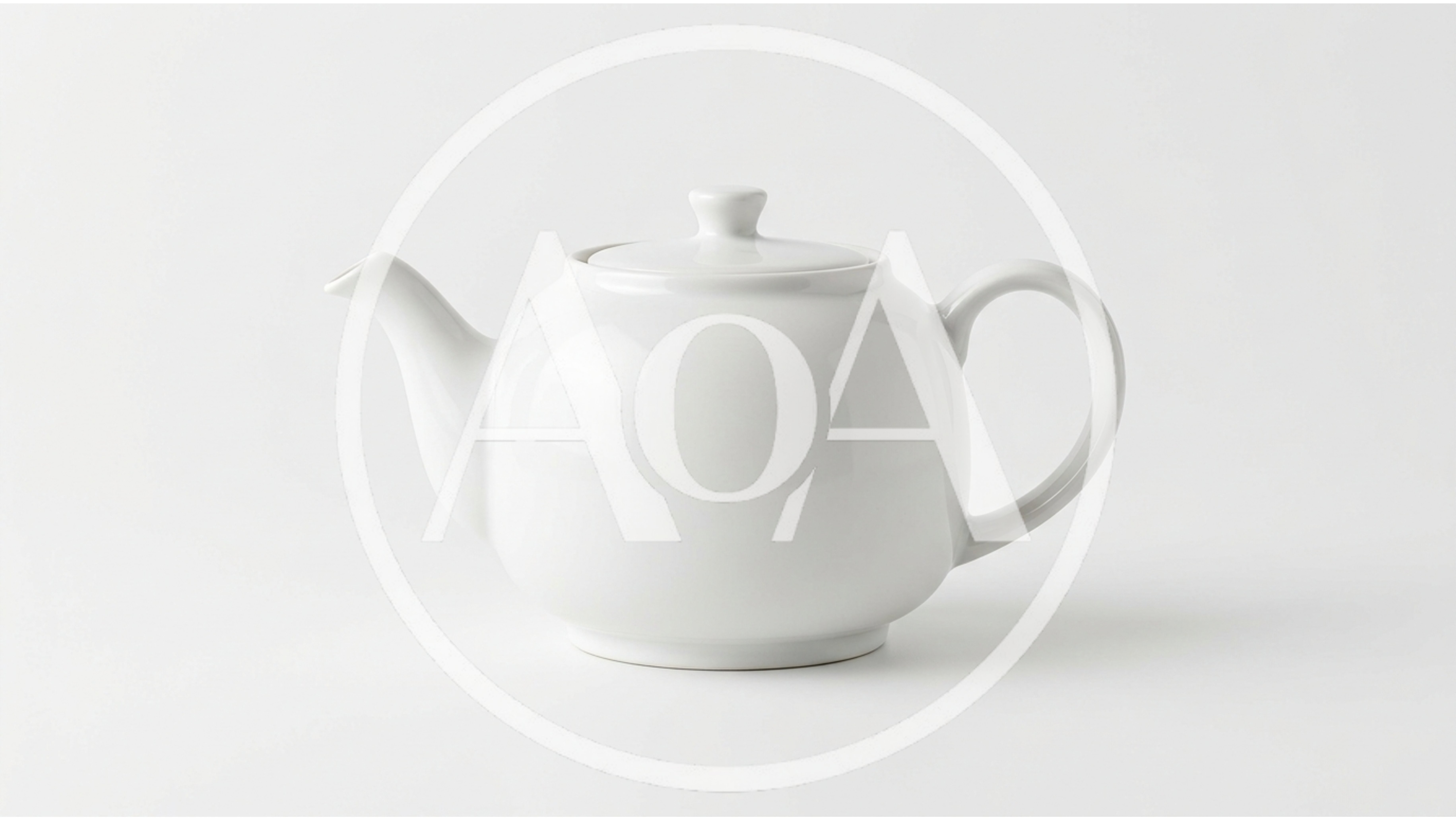 White Ceramic Teapot On A Plain Background