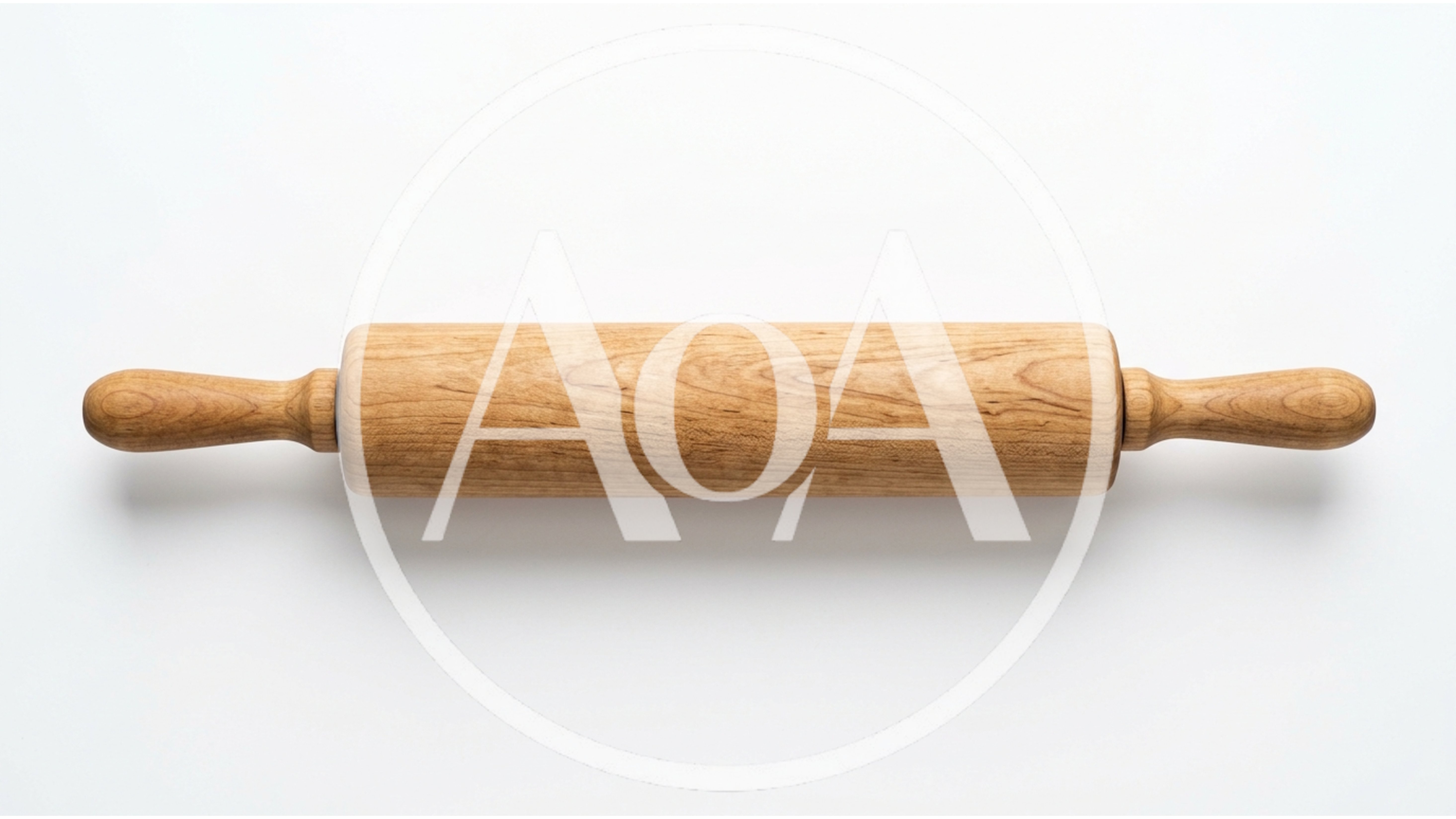 Wooden Rolling Pin Isolated On White Background