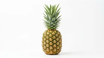 Fresh Whole Pineapple Isolated On White Background
