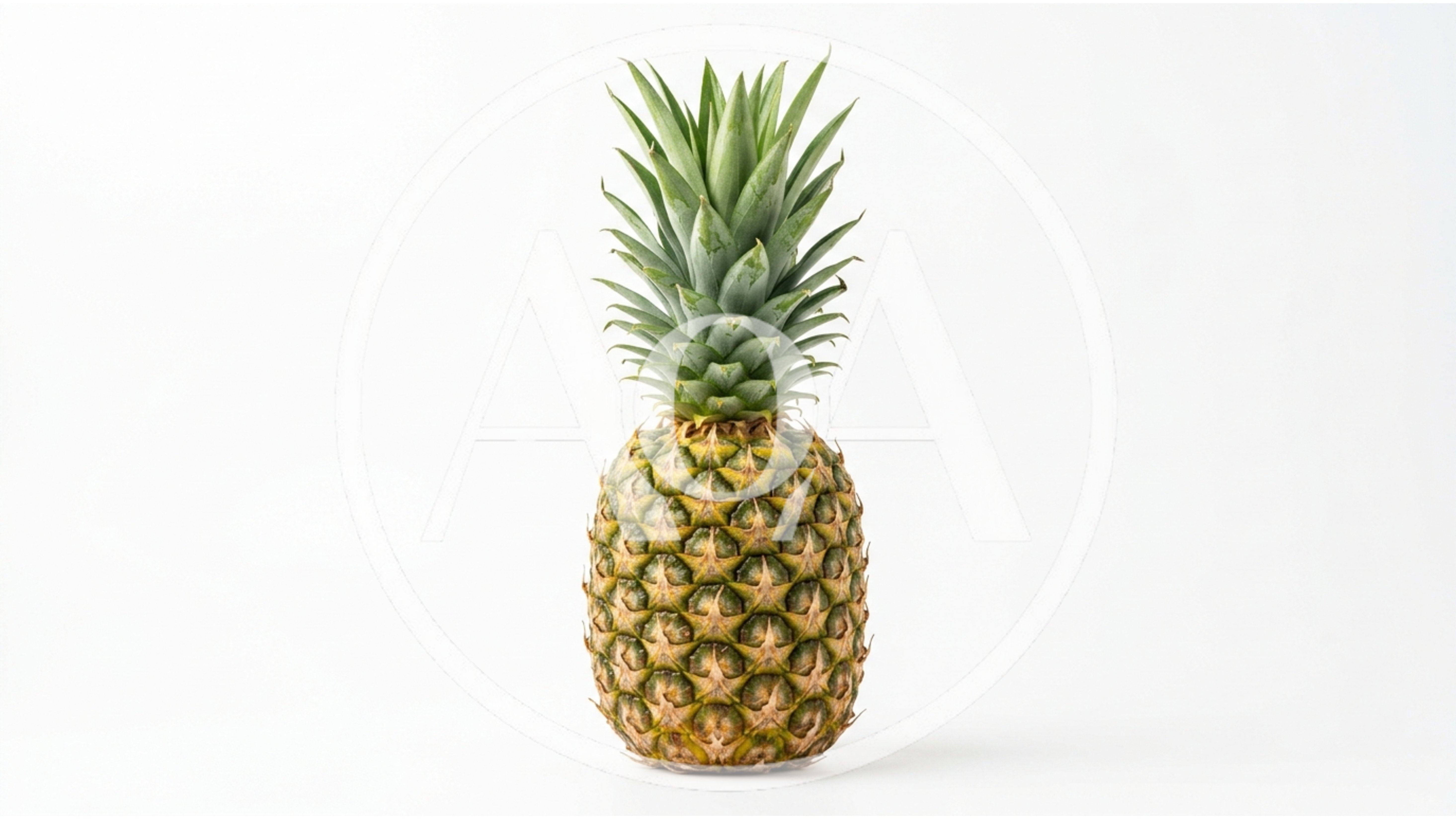 Fresh Whole Pineapple Isolated On White Background