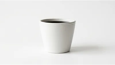 Minimalist White Ceramic Flower Pot On White Background