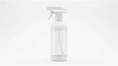 White Plastic Spray Bottle Mockup