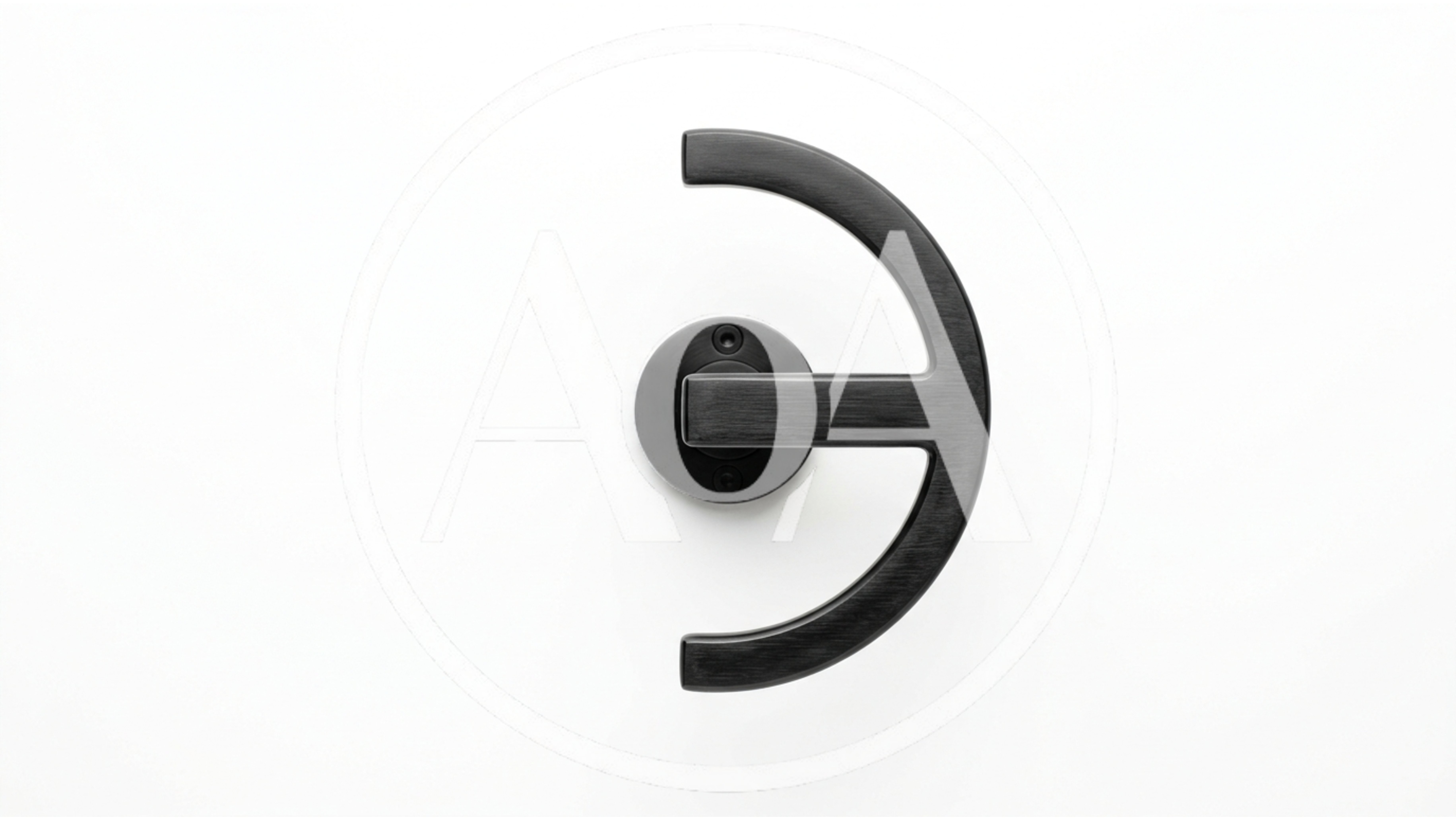 Modern Black Metal Door Handle On White Background