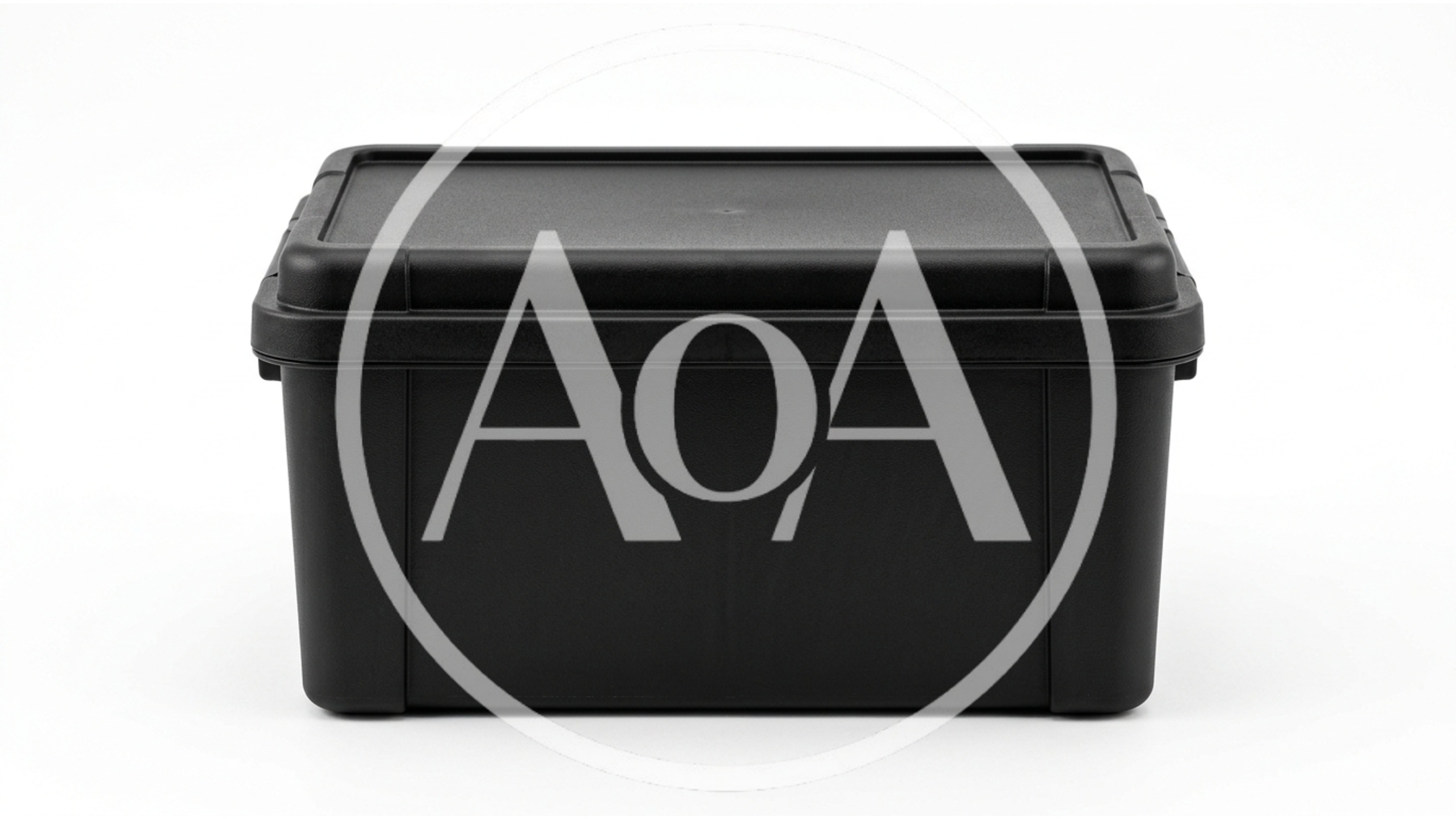 Black Plastic Storage Bin With Lid