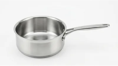 Stainless Steel Saucepan Isolated On White Background