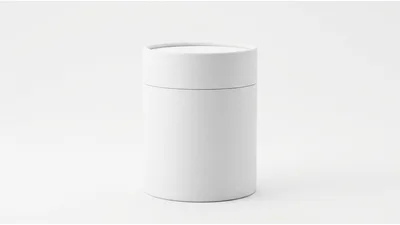 Blank White Cylindrical Cardboard Packaging Tube
