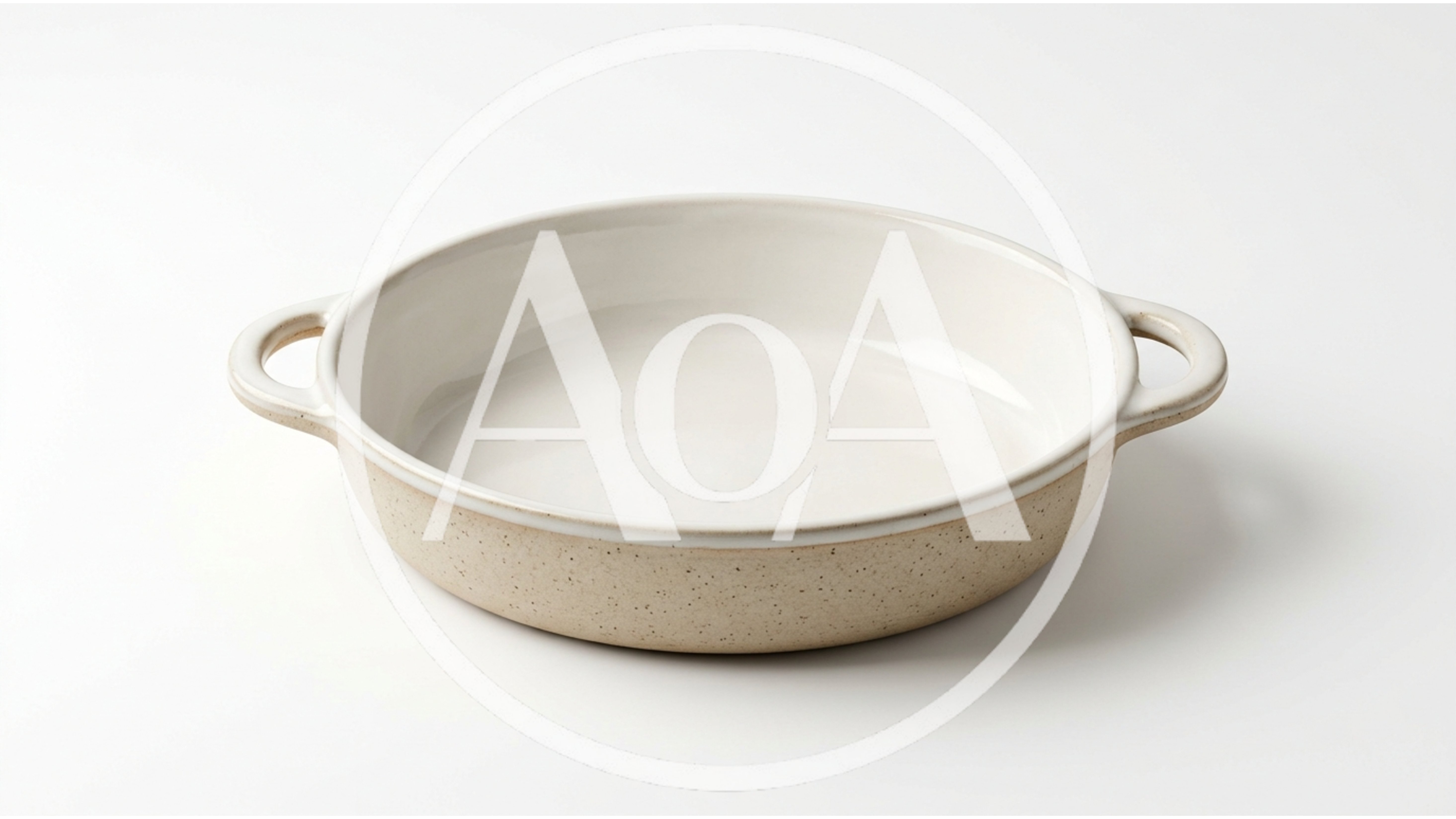Empty Ceramic Baking Dish With Handles