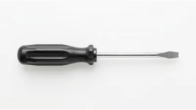 Flat Head Screwdriver With Black Handle