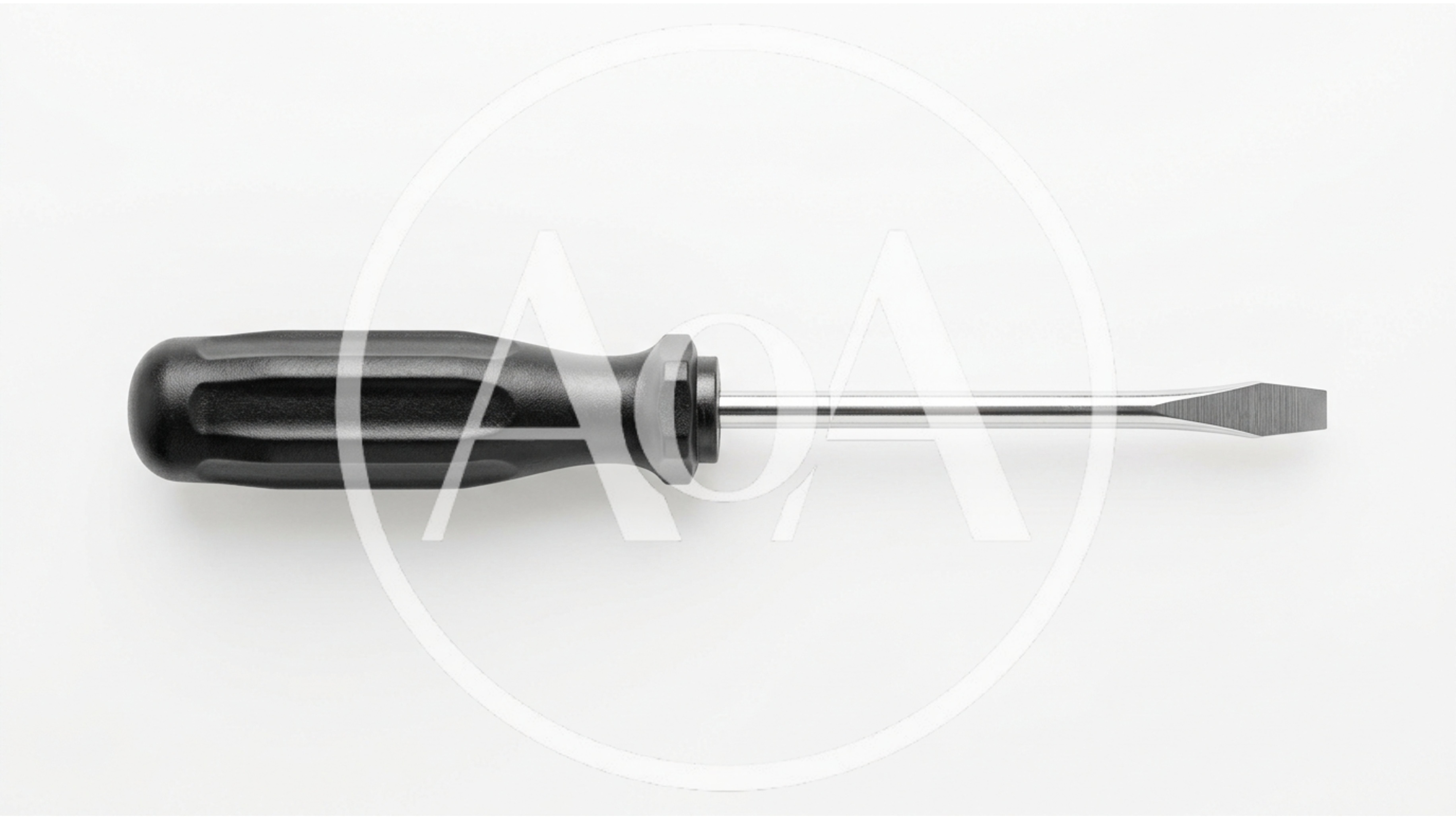Flat Head Screwdriver With Black Handle