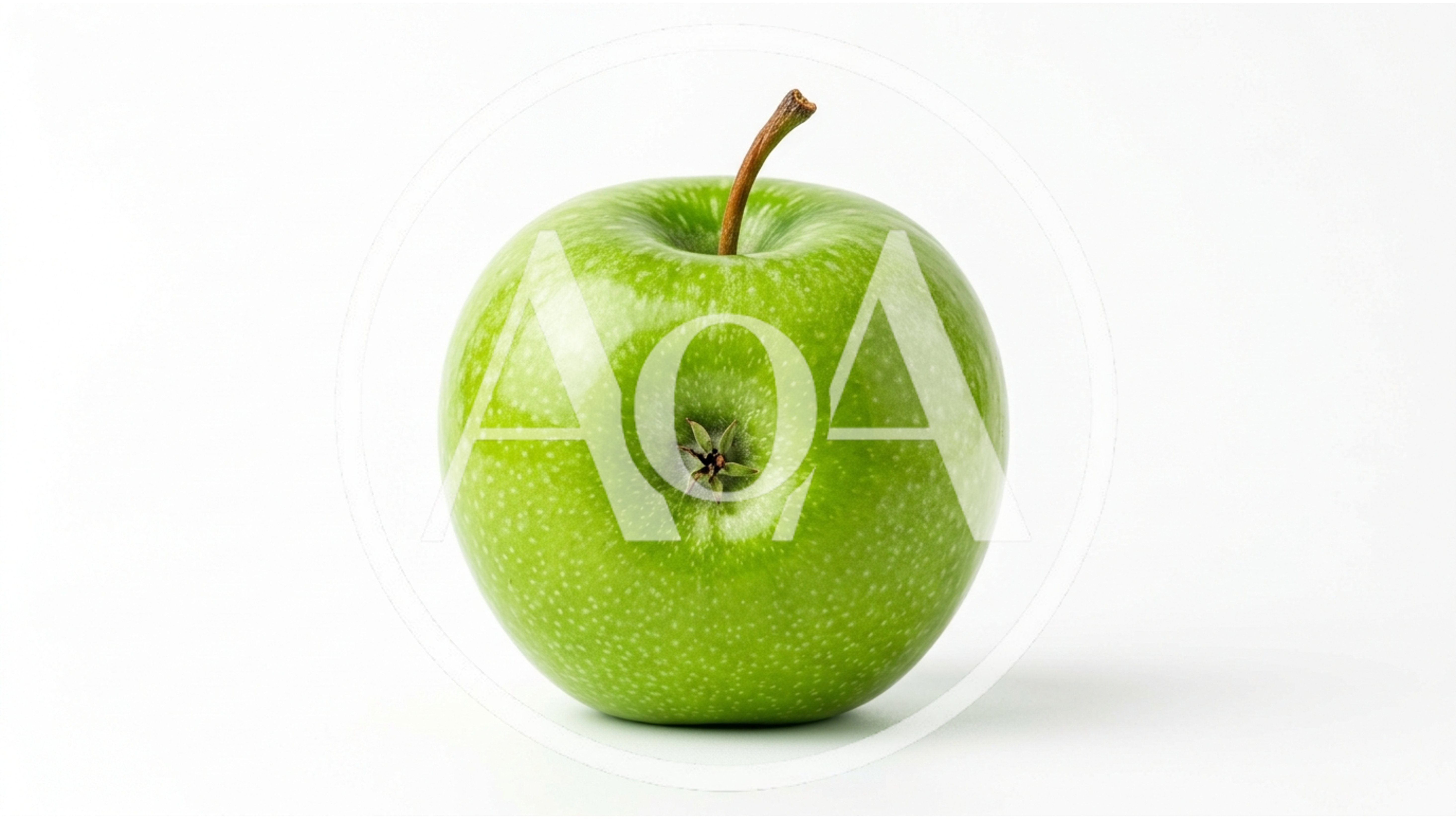 Single Fresh Green Apple On White Background