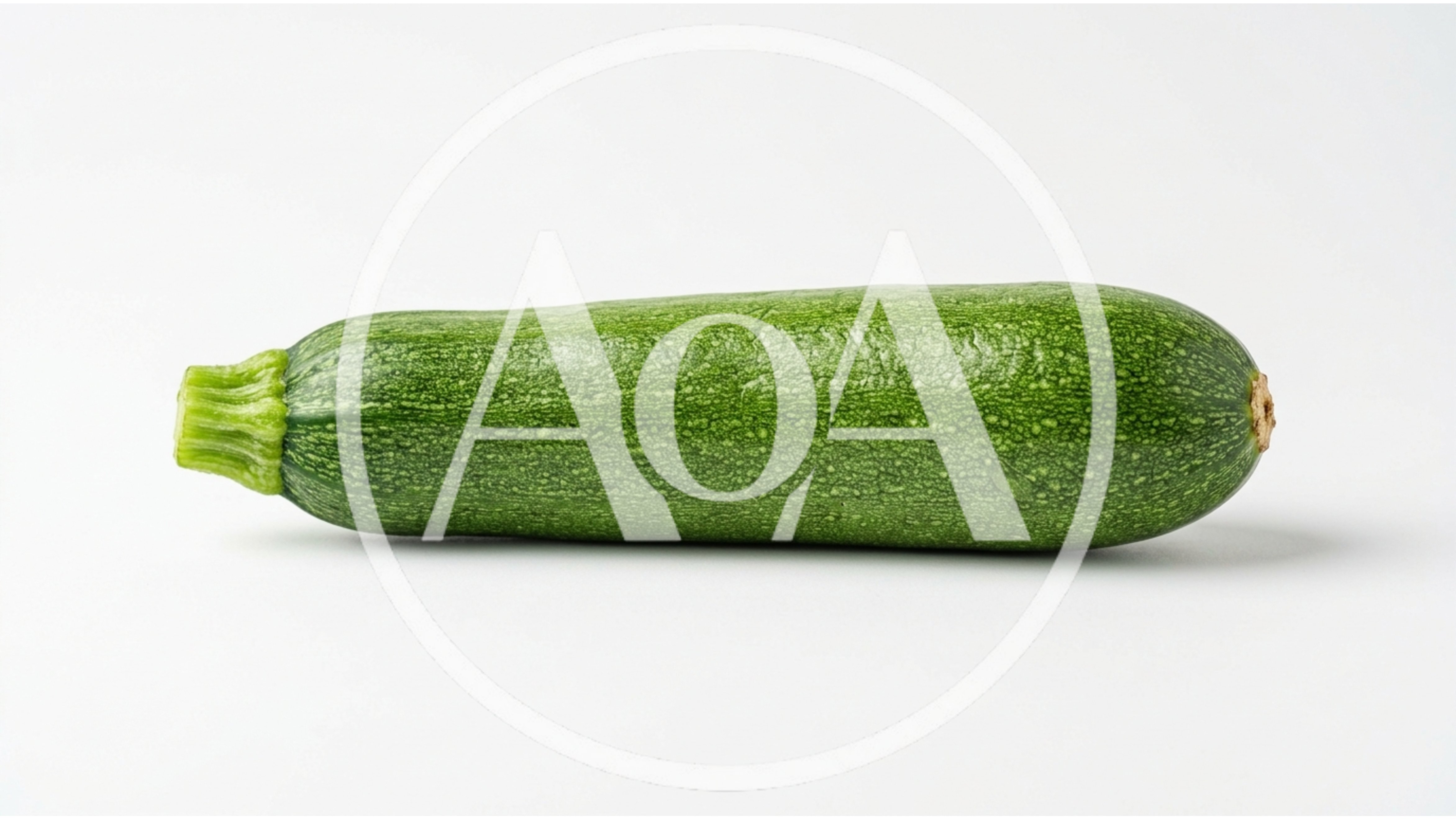 Single Fresh Green Zucchini Isolated On White Background