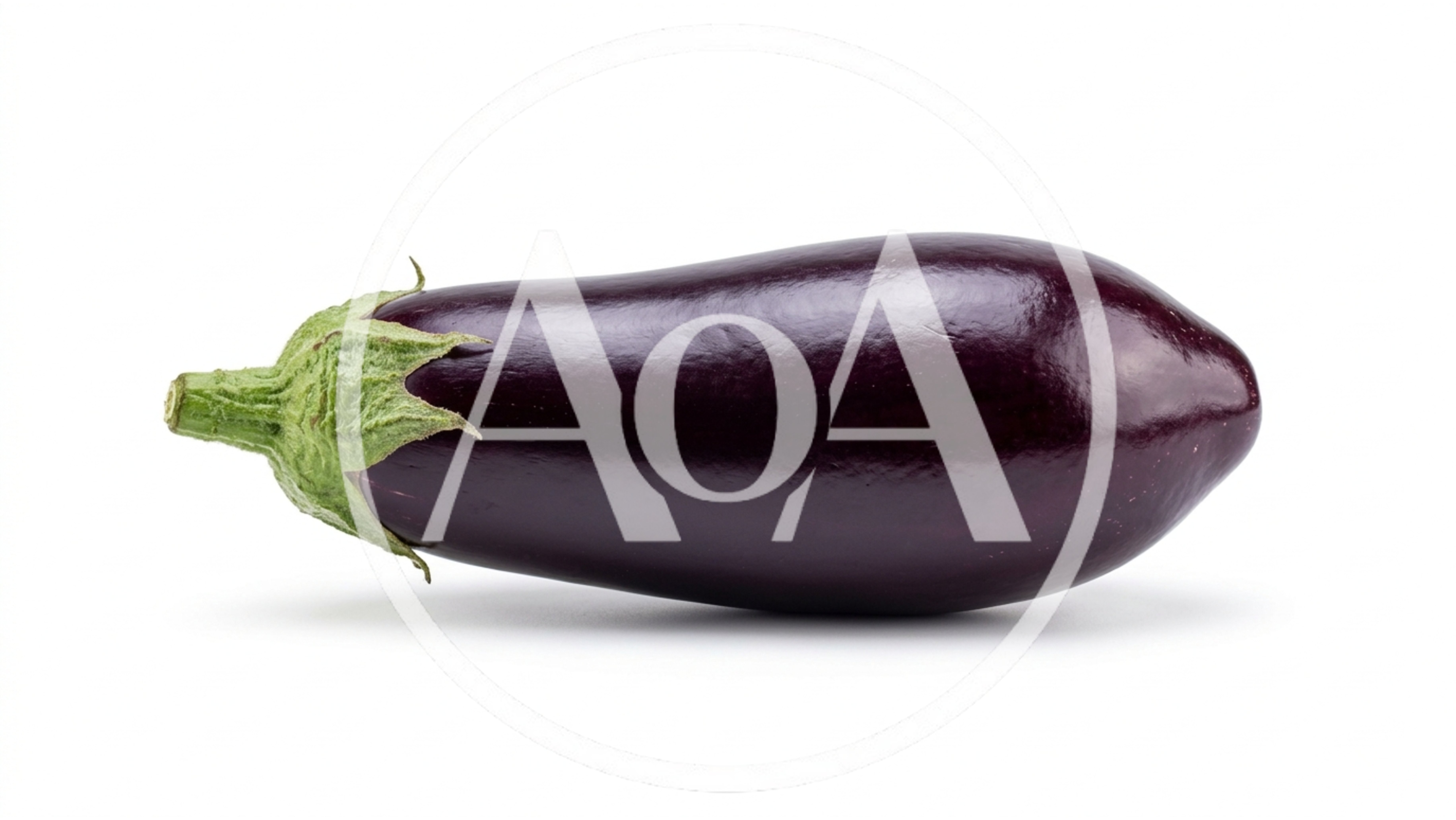 Fresh Whole Purple Eggplant Isolated On White Background