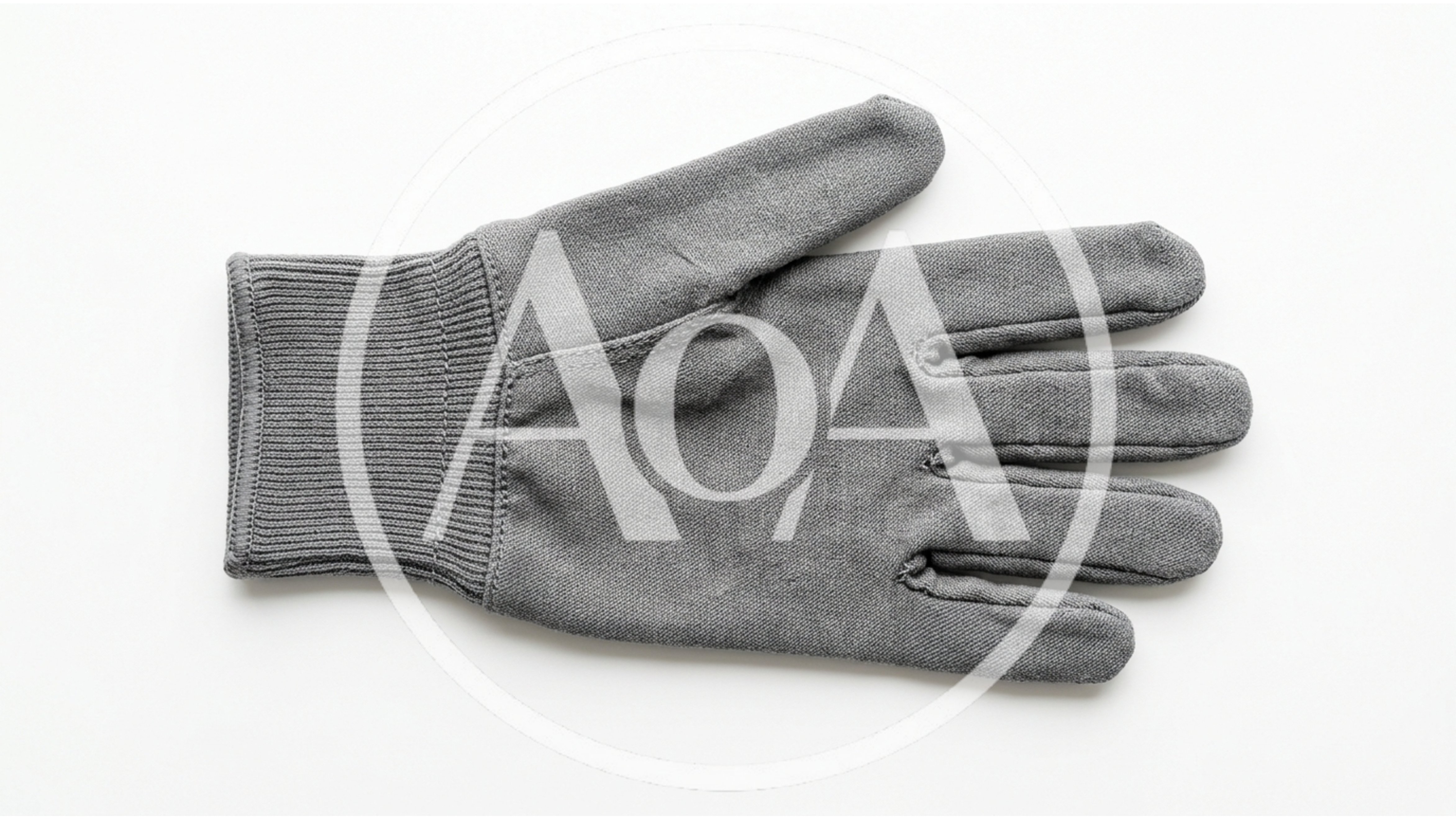 Single Gray Cotton Work Glove Isolated