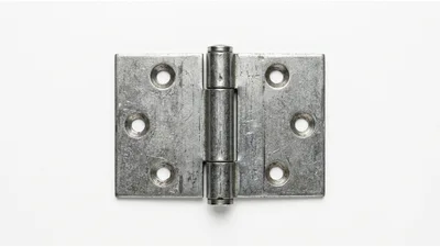 Metal Door Hinge Isolated On White Background
