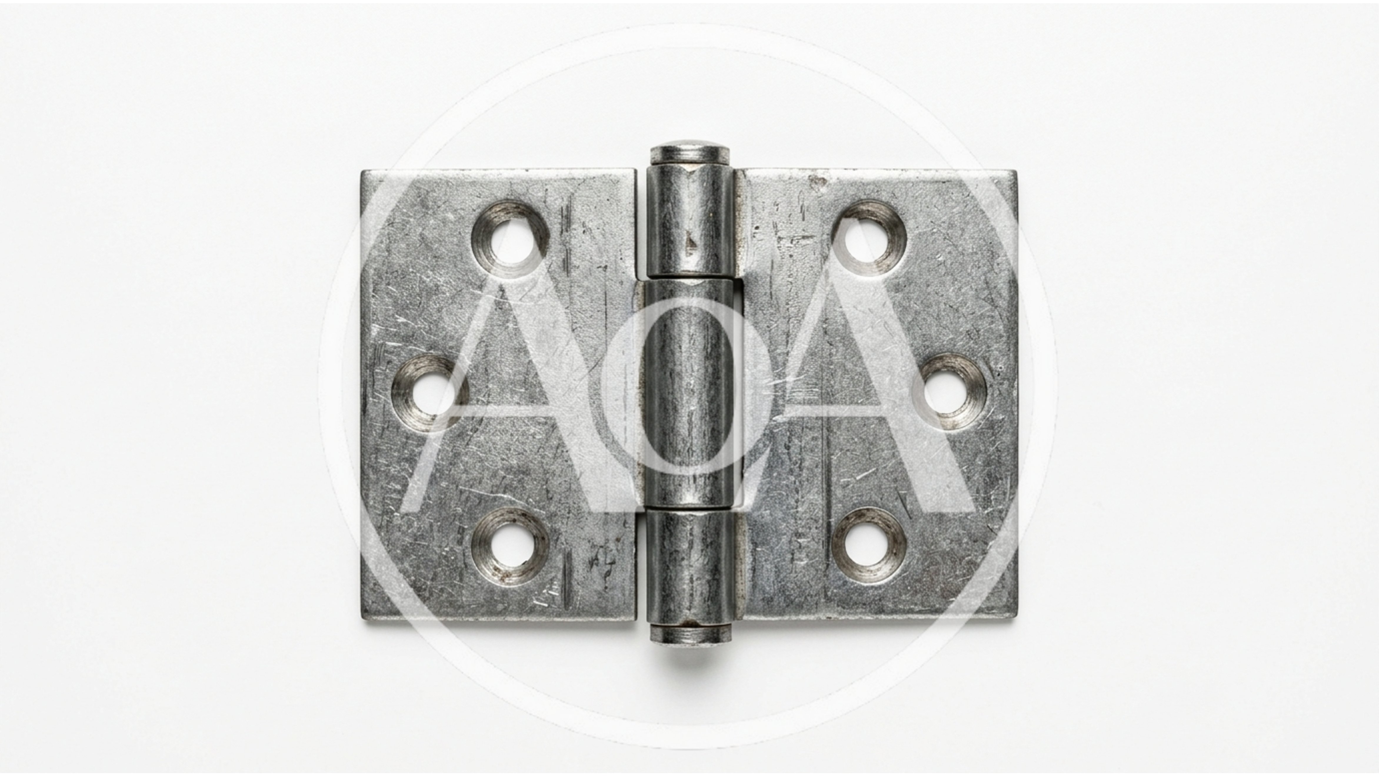 Metal Door Hinge Isolated On White Background