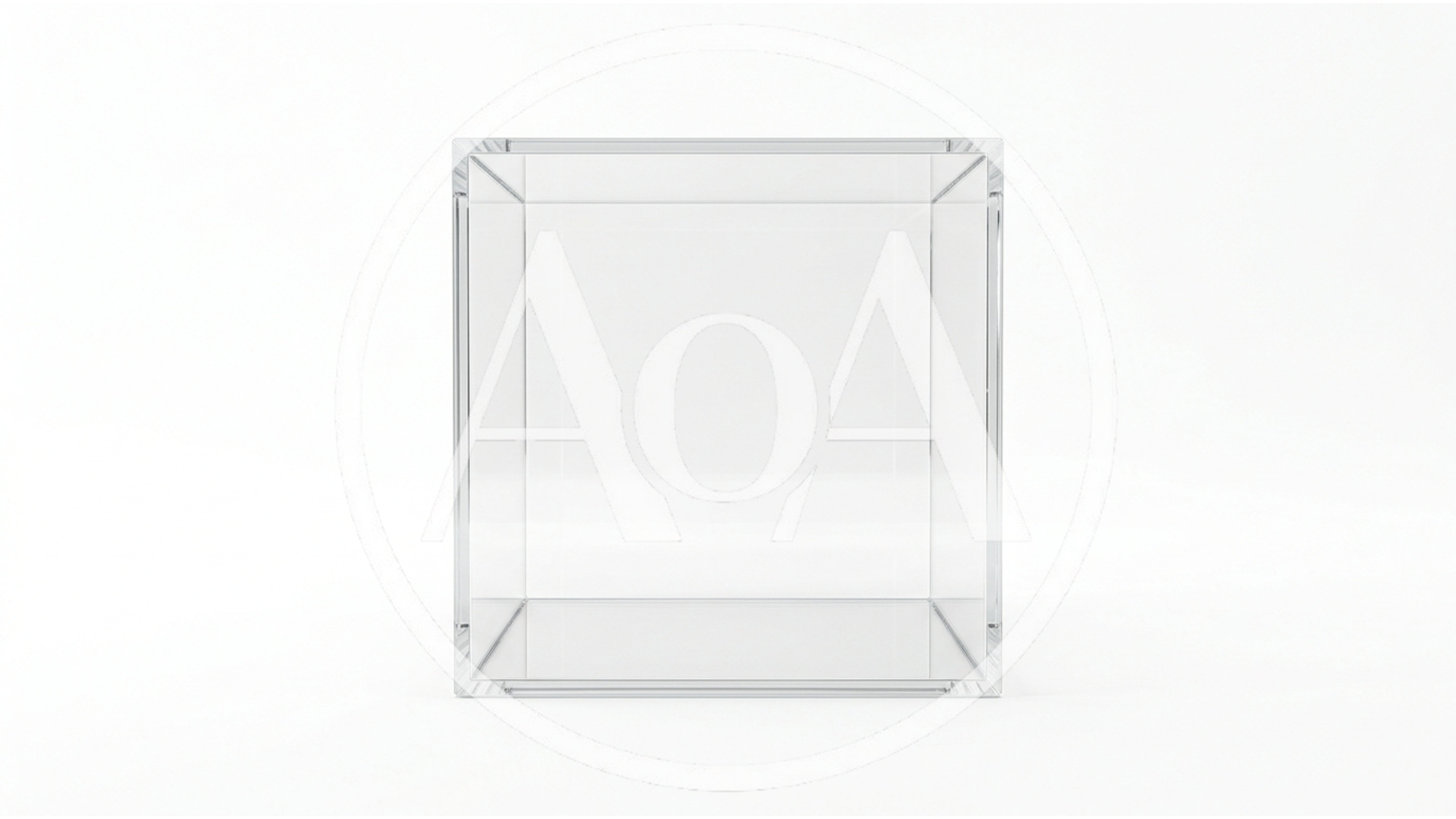 Empty Transparent Acrylic Display Box On White Background