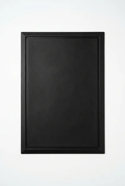 Black Rectangular Cutting Board On White Background