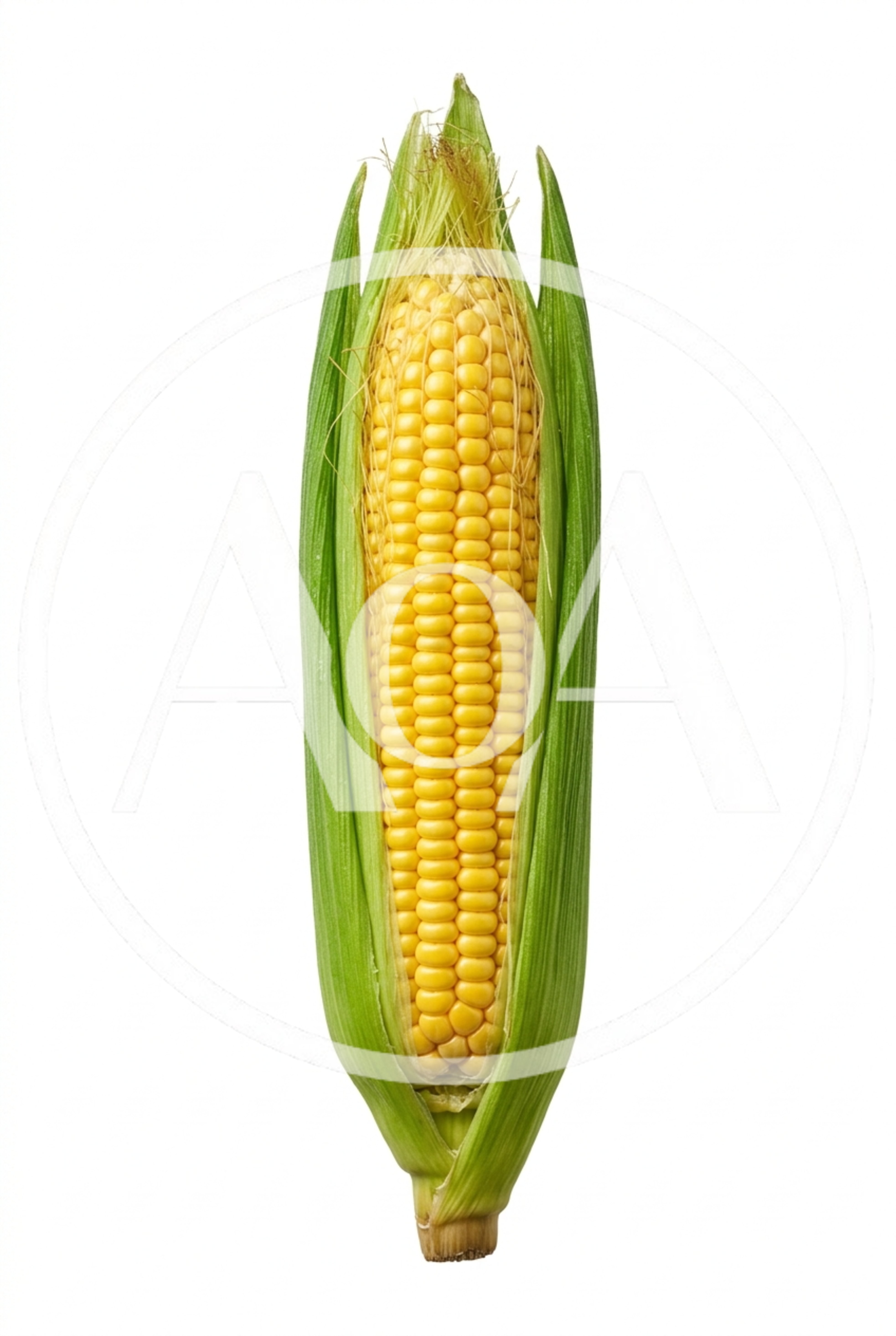 Fresh Ear Of Sweet Corn With Green Husks