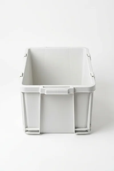 Empty Grey Plastic Storage Bin