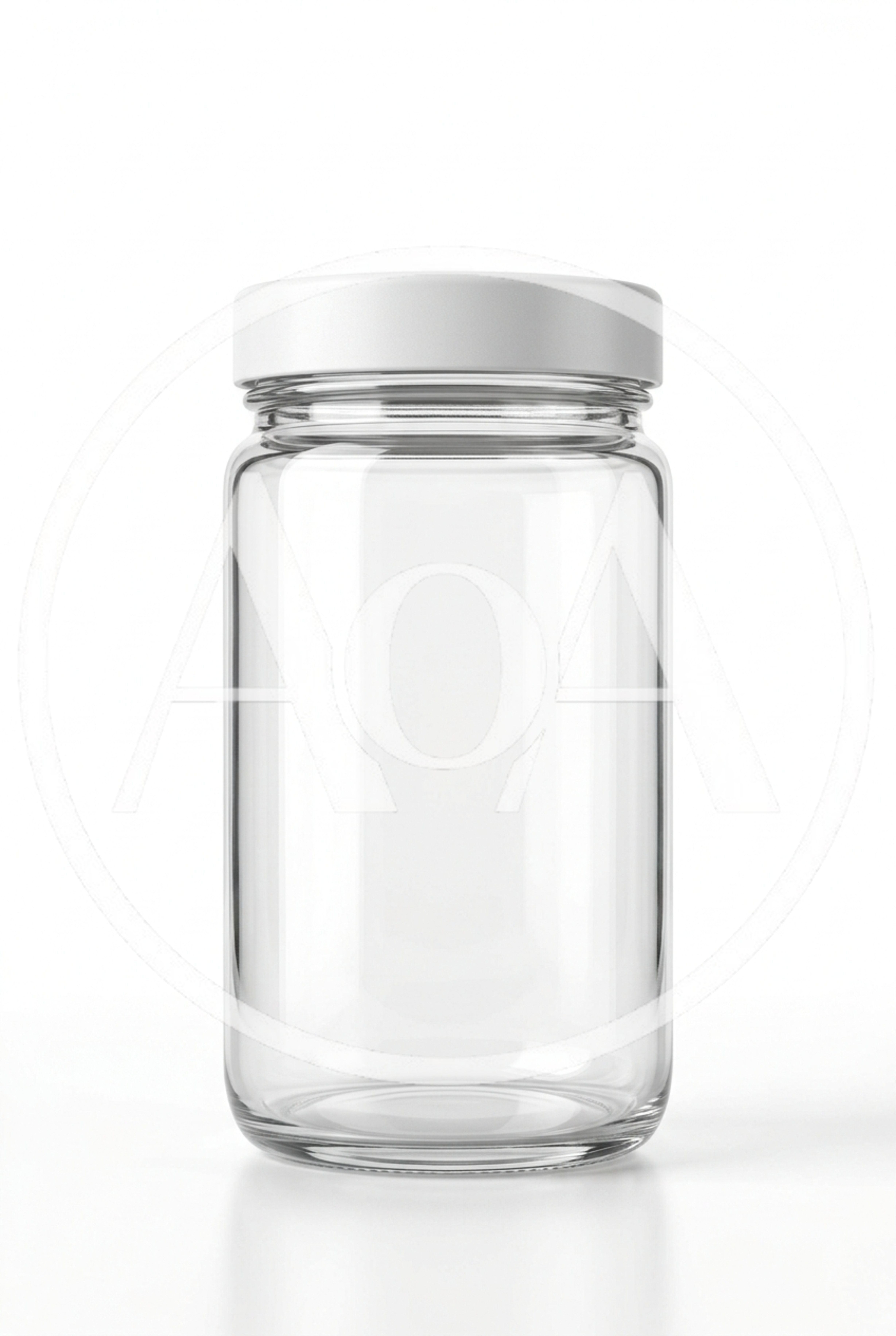 Empty Glass Jar With White Lid