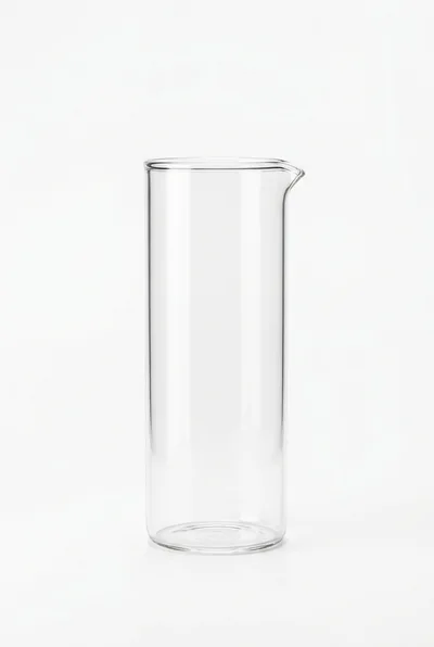 Empty Clear Glass Cylinder Pitcher