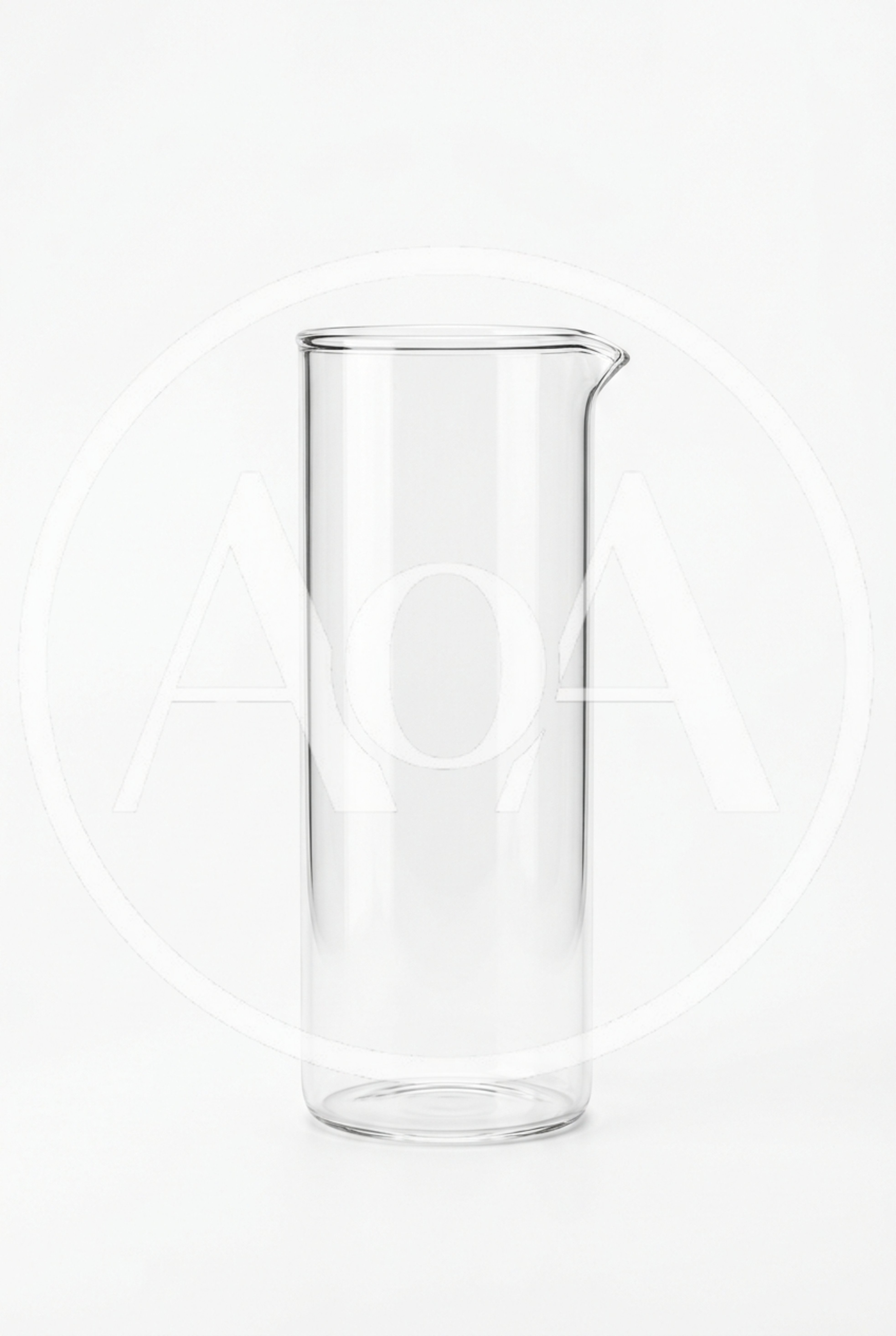 Empty Clear Glass Cylinder Pitcher